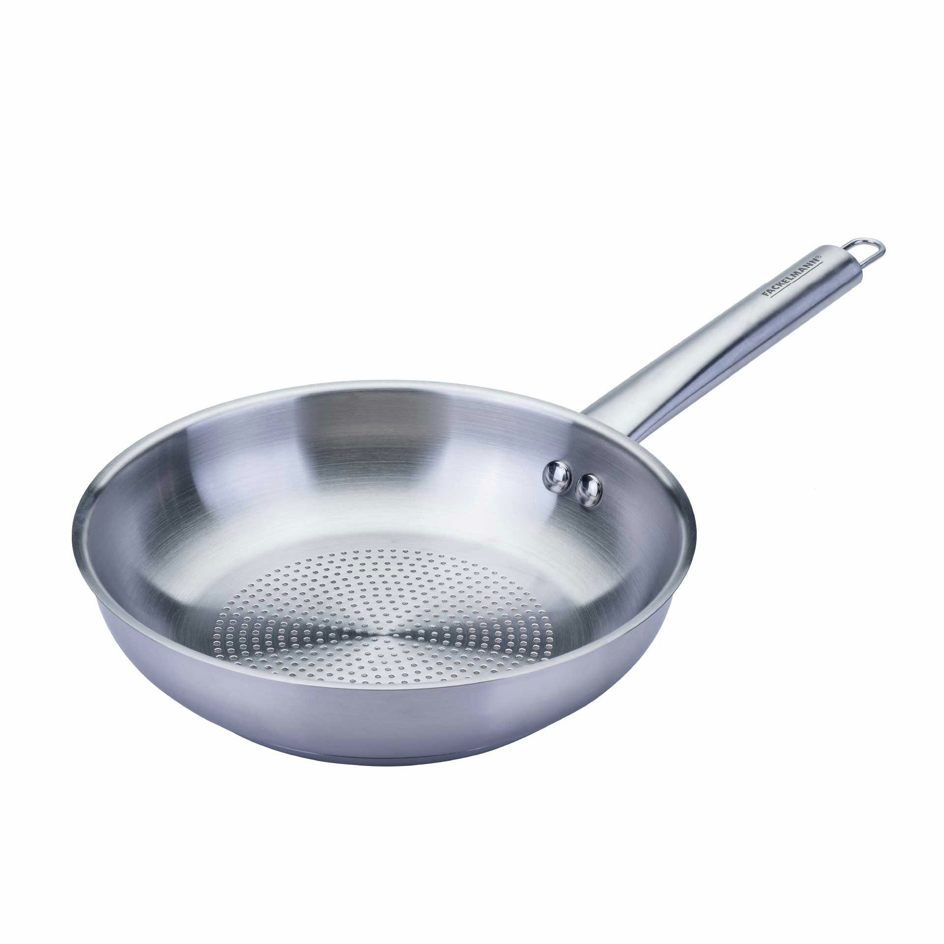 FACKELMANN Bratpfanne Edelstahl, Universalpfanne, Hochtemperaturpfanne