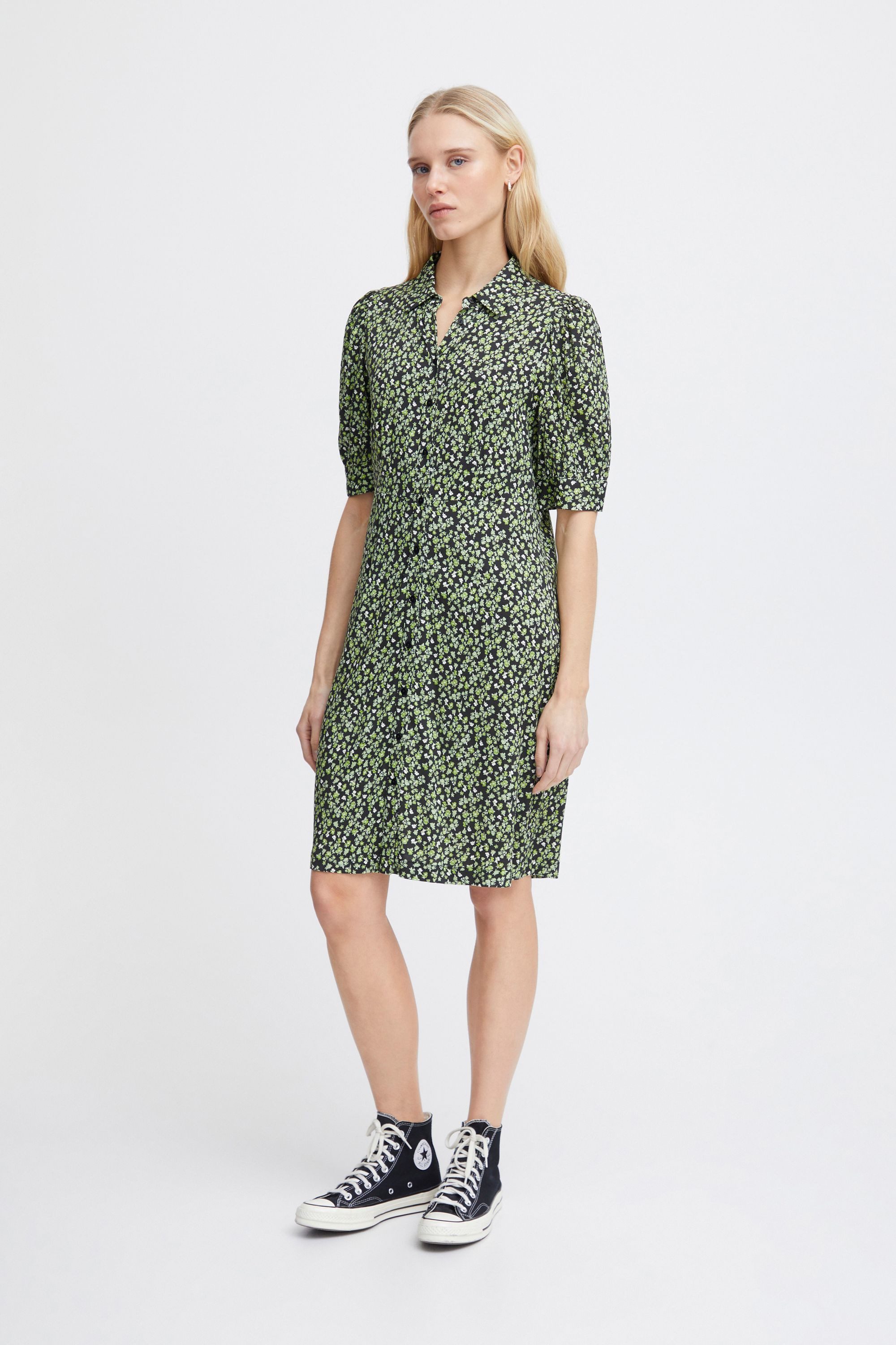Ichi Blusenkleid IHAYA DR2 Luftiges Midi-Kleid günstig online kaufen