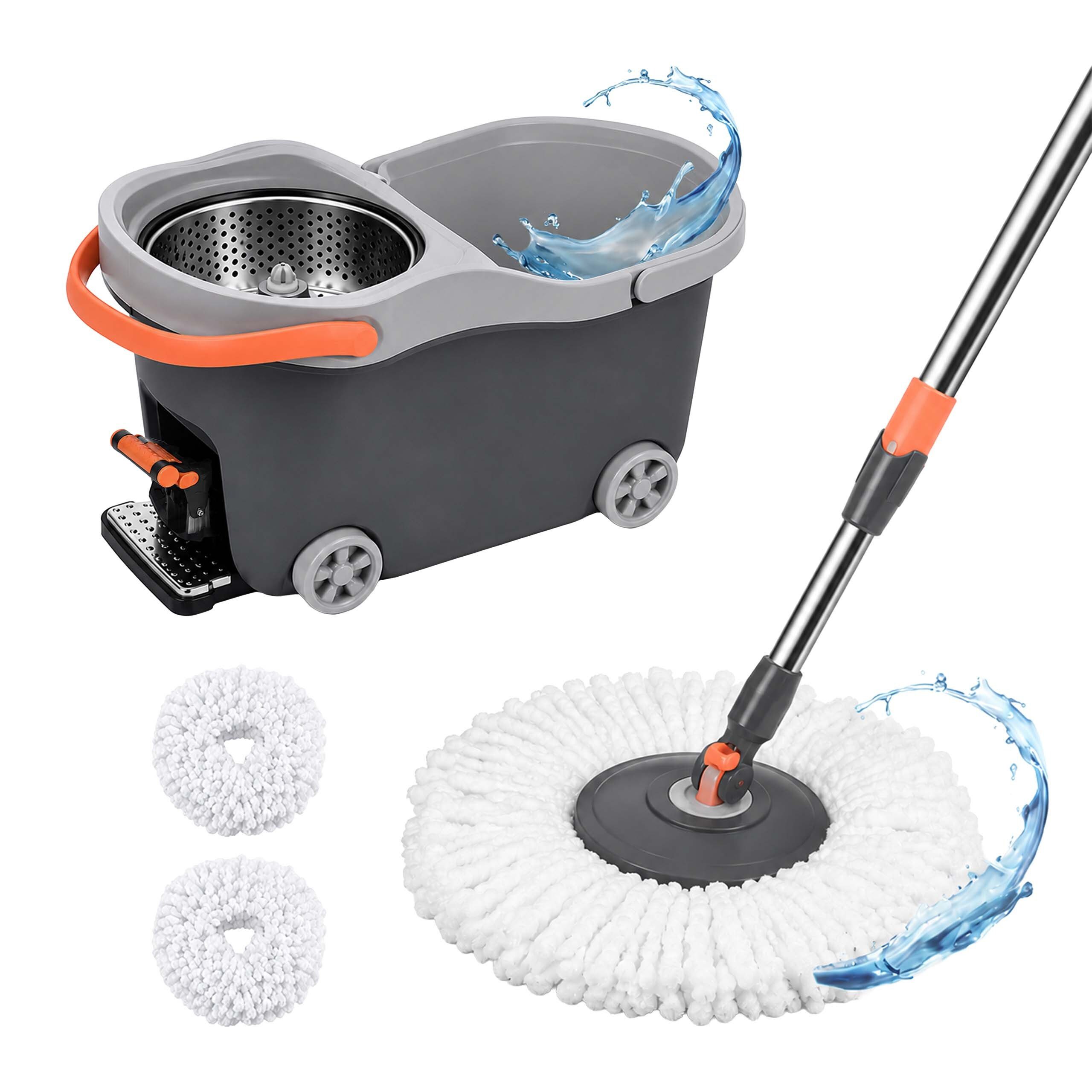 relaxdays Wischmopp-Set mit Eimer & Schleuder, (5-St)