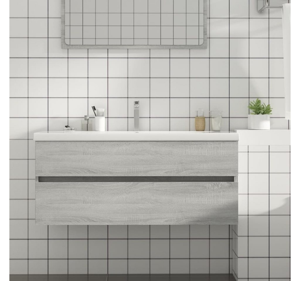 Thumbnail - vidaXL Waschtisch Waschbeckenschrank Grau Sonoma 100x38,5x45 cm Spanplatte Waschtisch