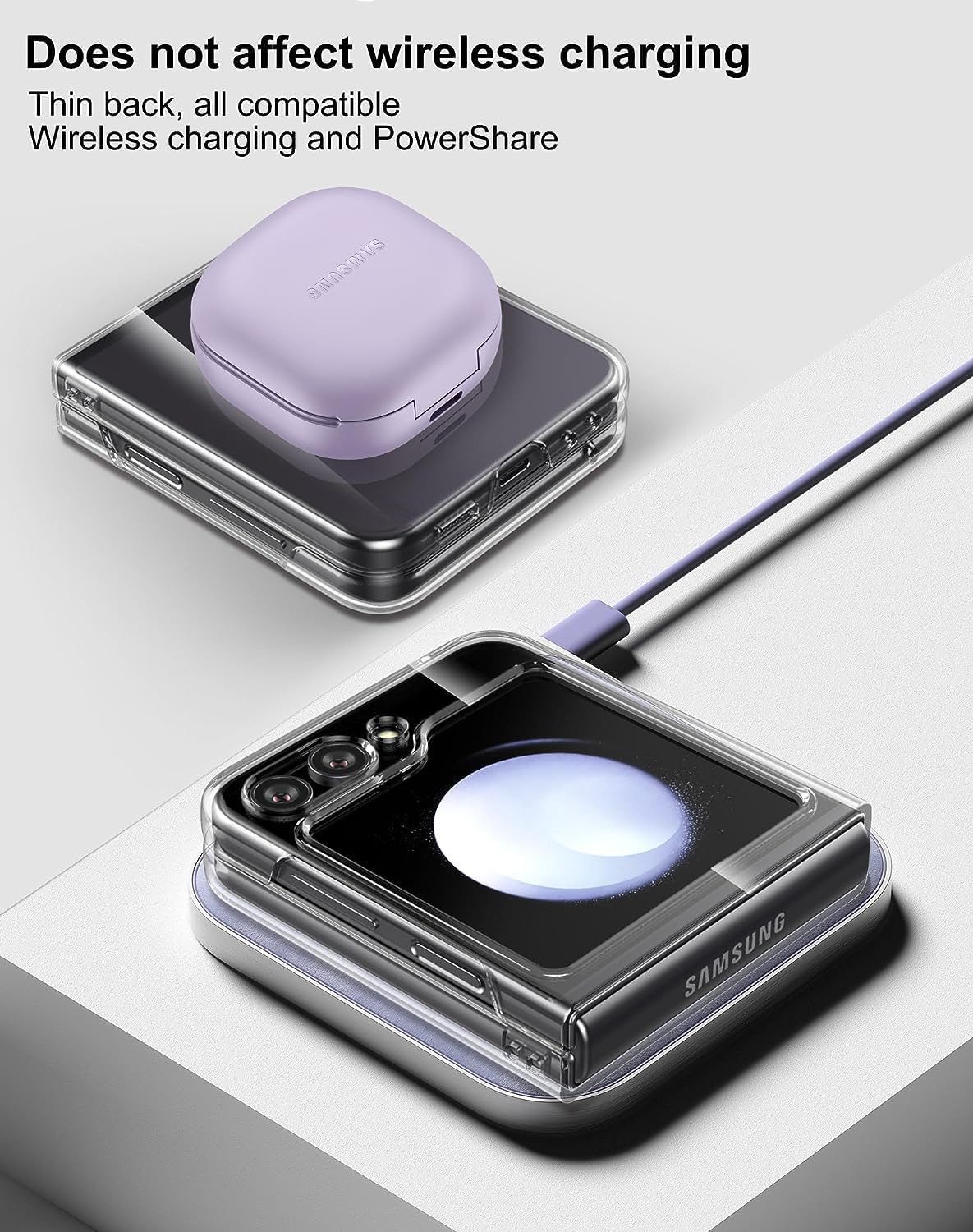Baker Handyhülle Für Samsung Galaxy Z Flip 3, 4, 5 Transparente Schutzhülle, Anti-Kratzer Rückseite Hülle – Bild 4 von 4