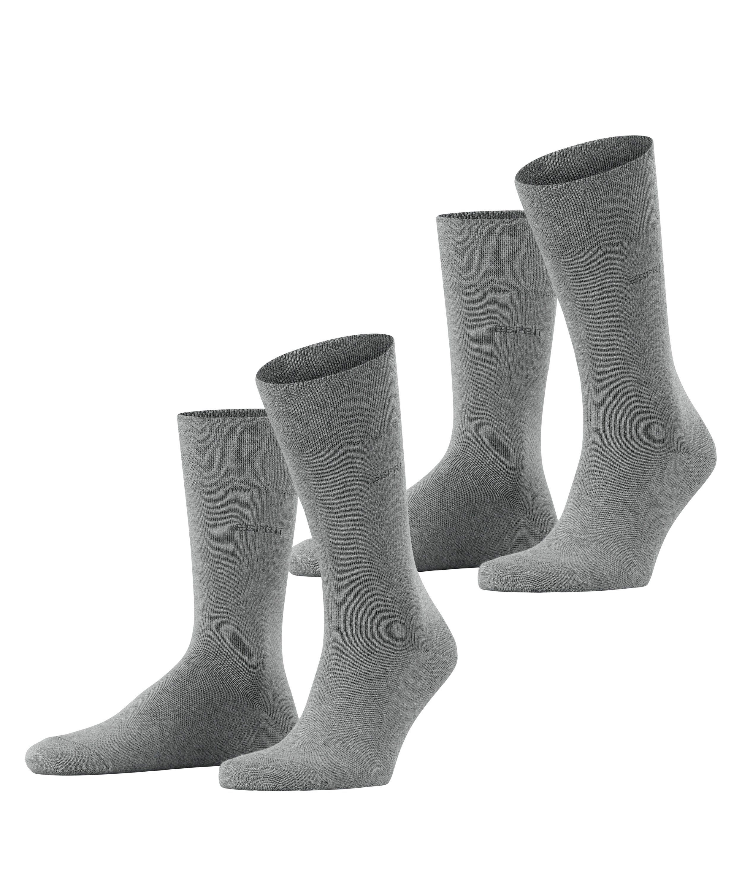 Esprit Socken Basic Easy 2-Pack (2-Paar) light greymel. (3390)