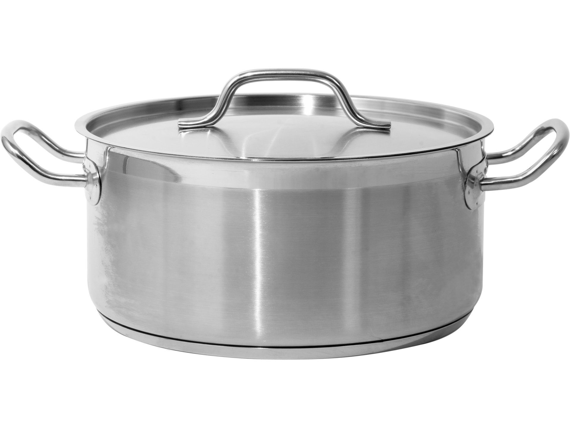 Kochtopf Niedriger Profi-Kochtopf mit Deckel 28x13 cm, 8 l, Edelstahl 21/0