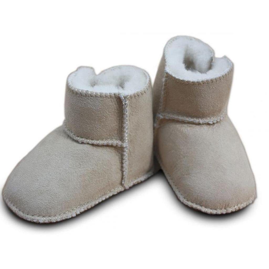 Heitmann Felle Heitmann Babylammfellschuhe mit Klettverschluss sand Krabbelschuh