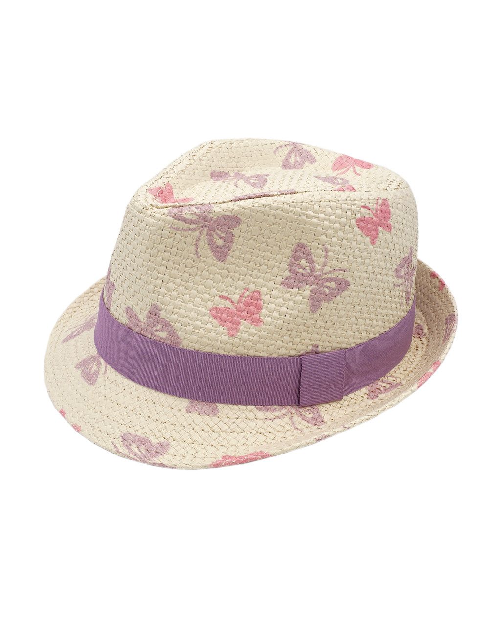 Strohhut MINI GIRL-Trilby, "butterfly" Futter
