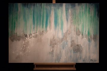 KUNSTLOFT Gemälde Eisiger Schauer 120x80 cm, Leinwandbild 100% HANDGEMALT Wandbild Wohnzimmer