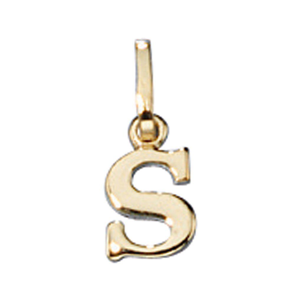 Schmuck Krone Kettenanhänger Anhänger Buchstabe 'S' aus 333 Gold, Gold 333