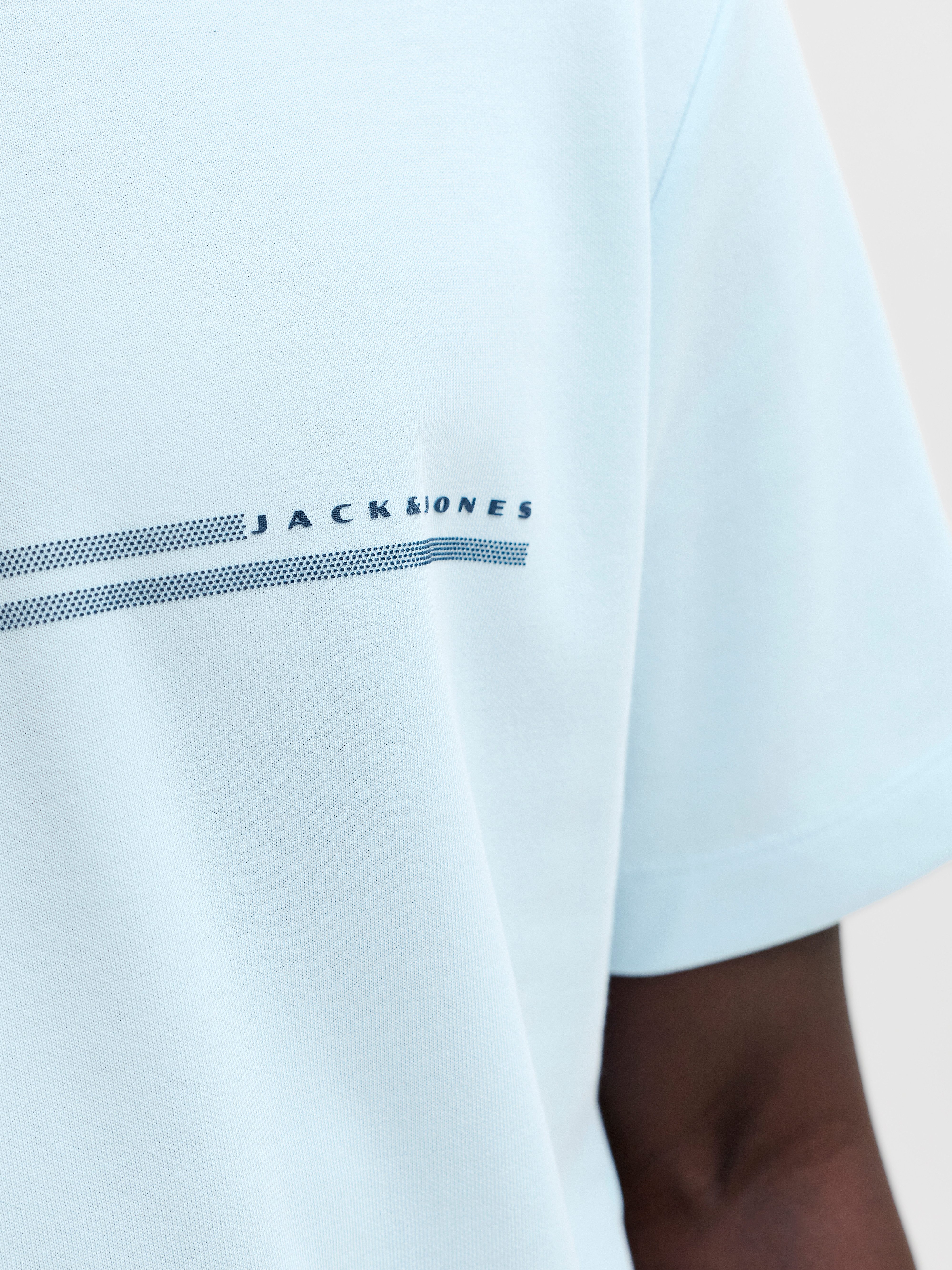 Jack & Jones Kurzarmshirt JCOFUSION CHEST BRAND TEE SS CREW SN Materialmix, regular fit – Bild 4 von 5