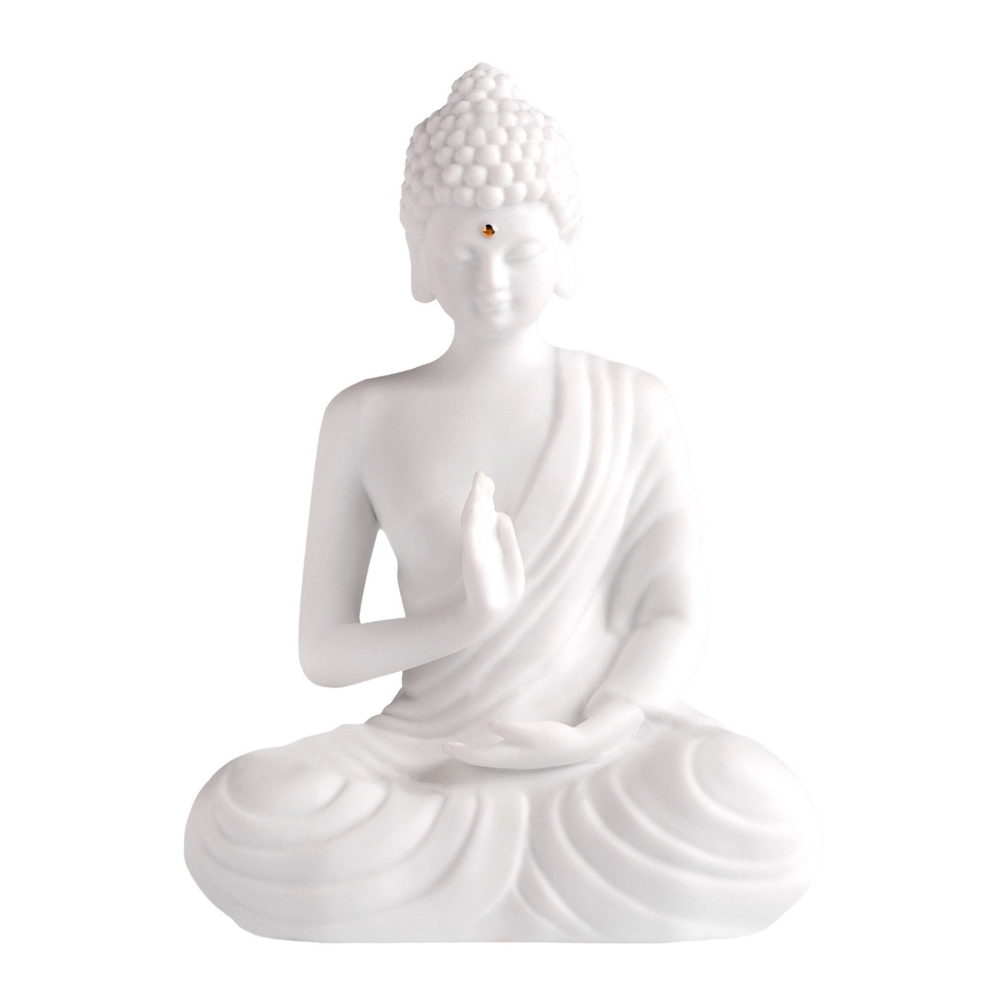 Räder Dekofigur räder Zen Spirit Buddha Figur sitzend klein Porzellan Weiß