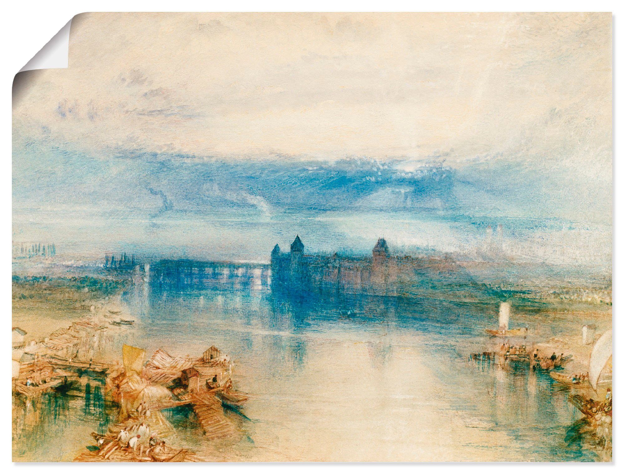 Artland Wandbild Konstanz 1842, Gewässer (1 St), als Leinwandbild, Wandaufkleber oder Poster in versch. Größen | Poster