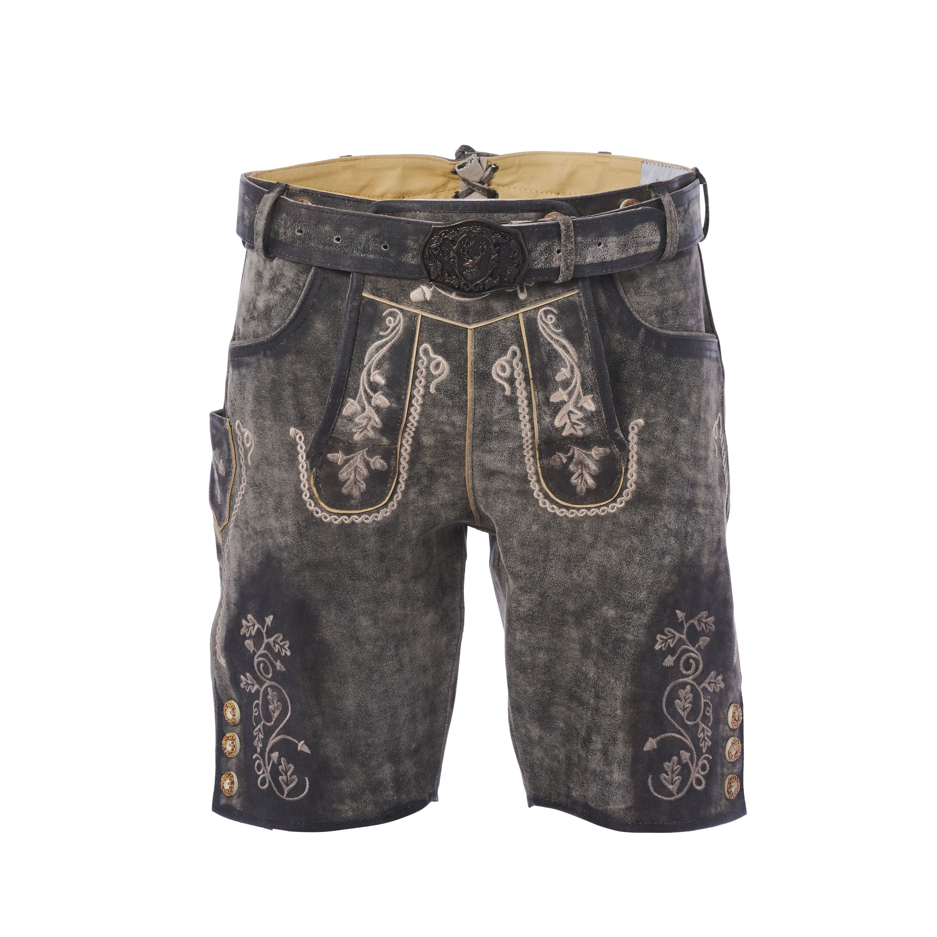 Trachtenlederhose Kurze Rindlederhose Paul