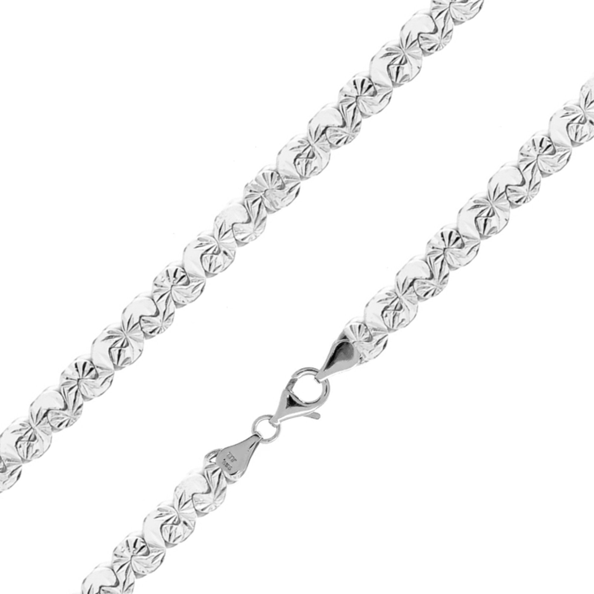Silberkette Halskette aus rhodiniertem Sterlingsilber