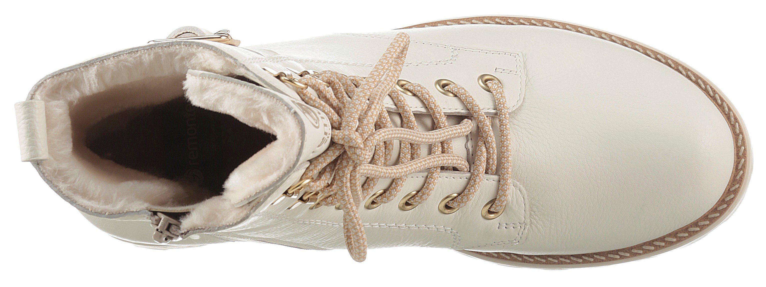 Remonte Winterboots, Blockabsatz, Schnürboots, Outdoorschuh mit Zierschnalle