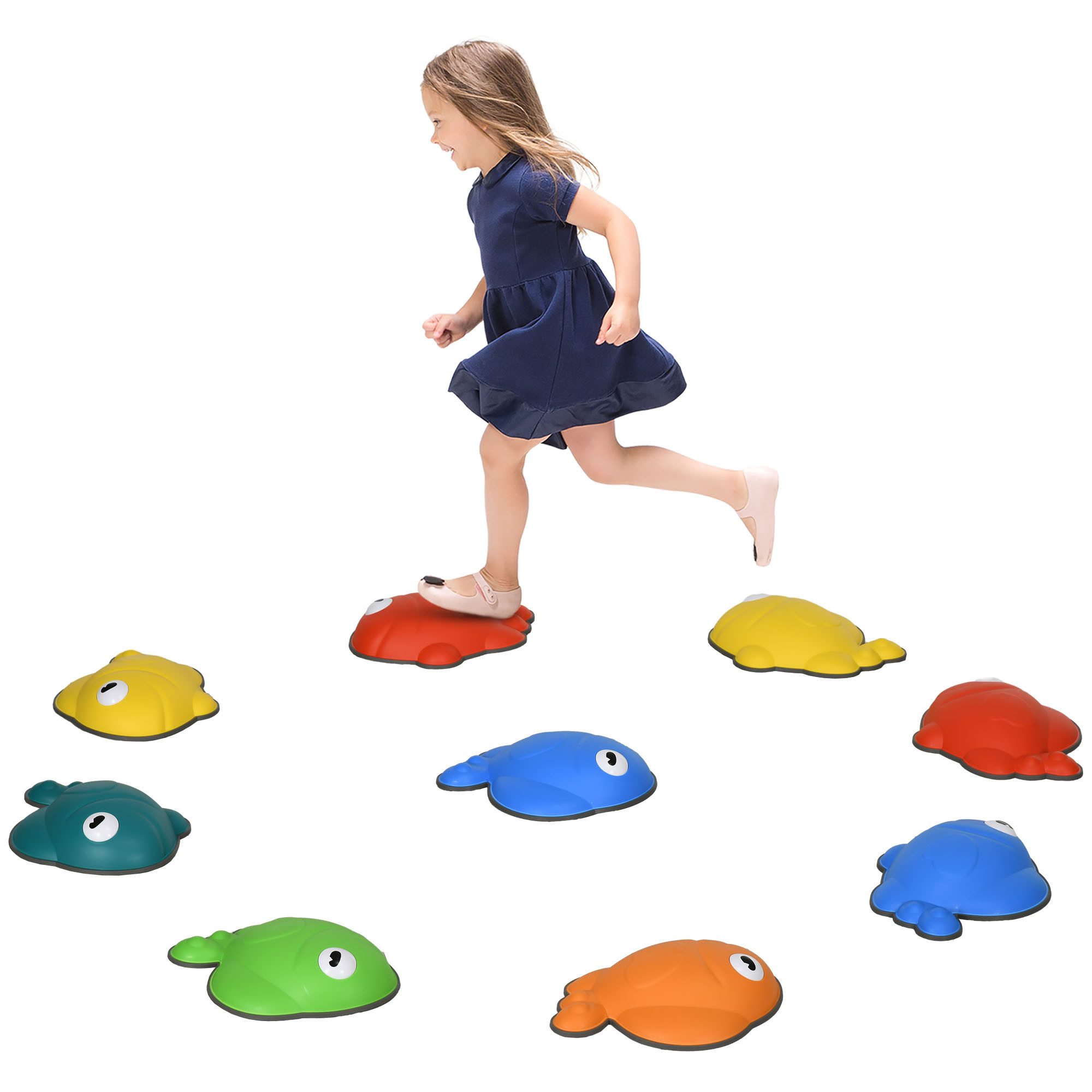 AIYAPLAY Stapelspielzeug Flusssteine, 9-tlg. Balanciersteine für Kinder, (Stapelsteine, 9-tlg), für 3-8 Jahre Kinder, Bunt