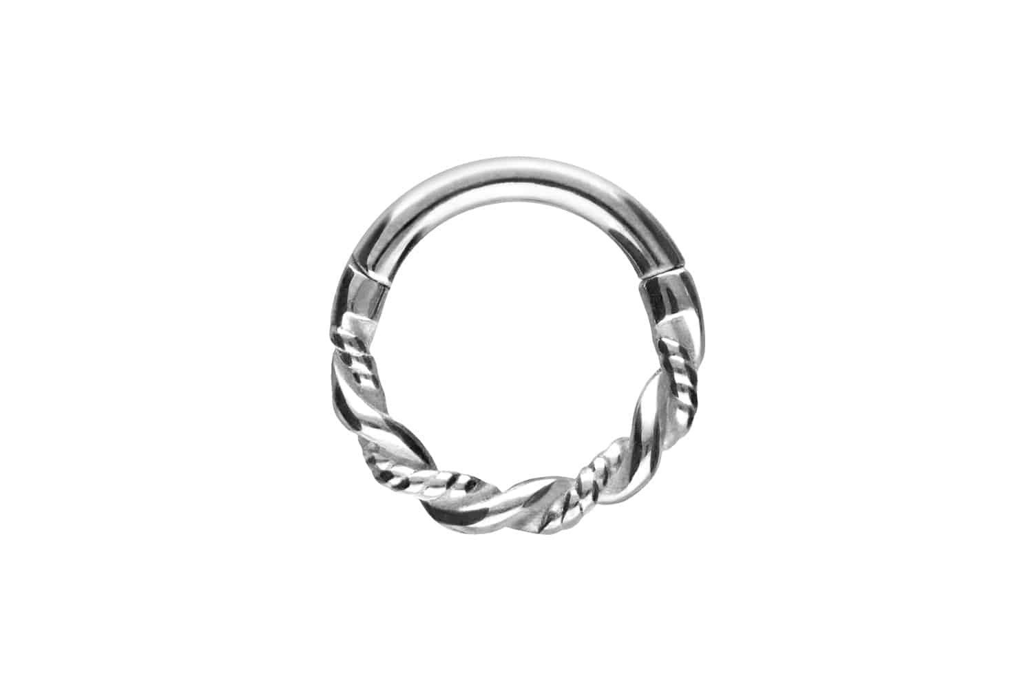 Piercing-Set Chirurgenstahl Segmentring Clicker DOPPELT GEDREHT