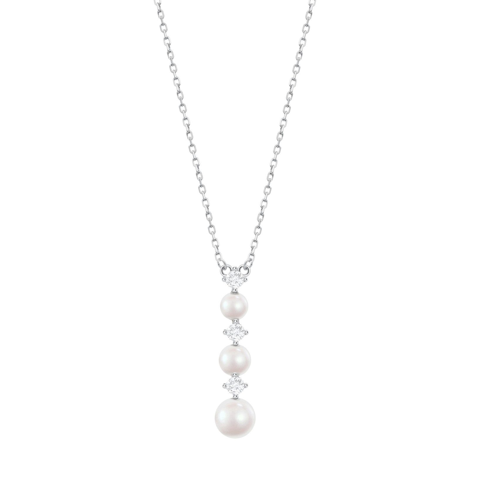 Lotus Kette mit Anhänger Silver Pearls Halskette LP3931-1/1 925 Silber Perlen Zirkonia 42+3 cm