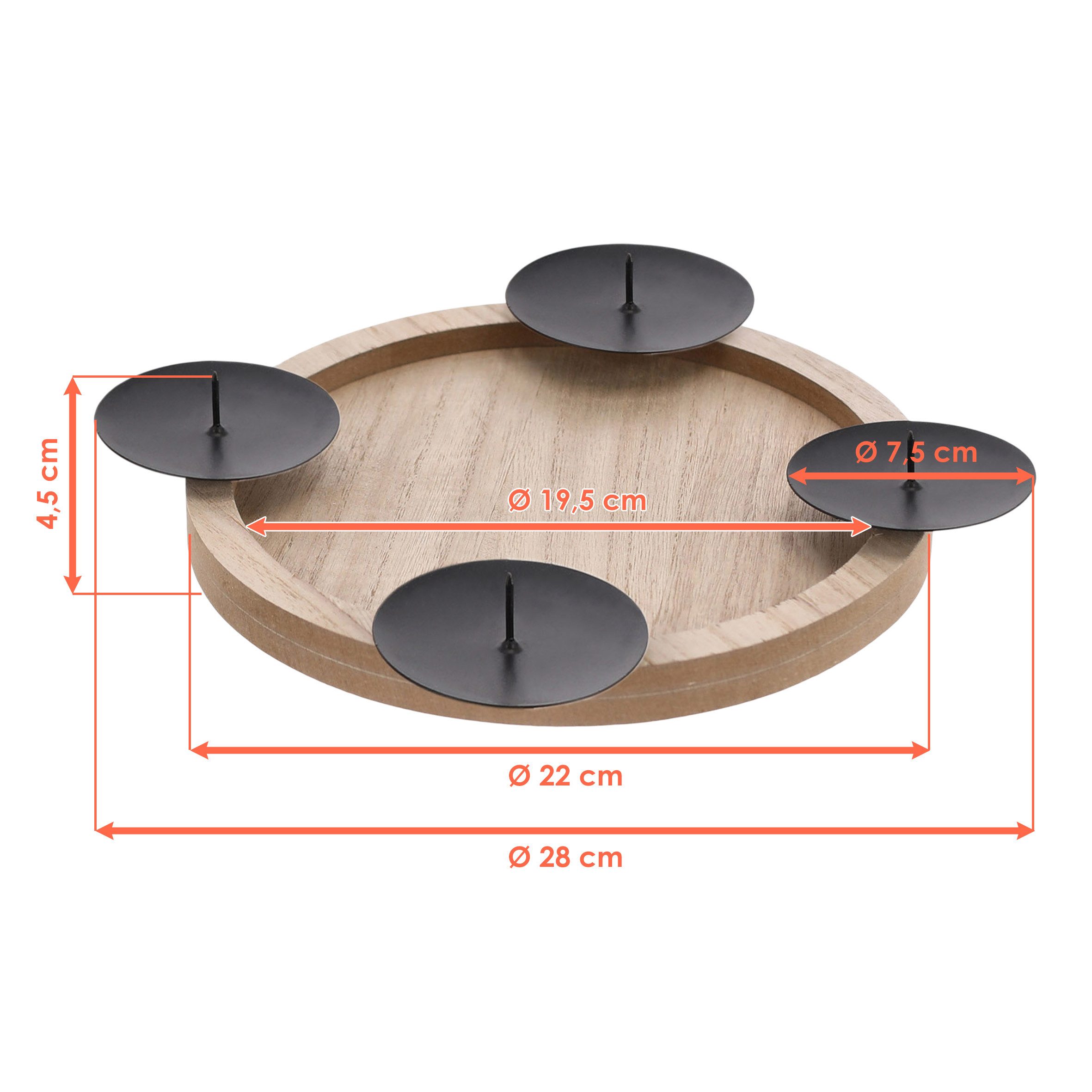 Spetebo Adventskranz Holz Adventskranz zum selbst Dekorieren - 28 cm, Kerze günstig online kaufen
