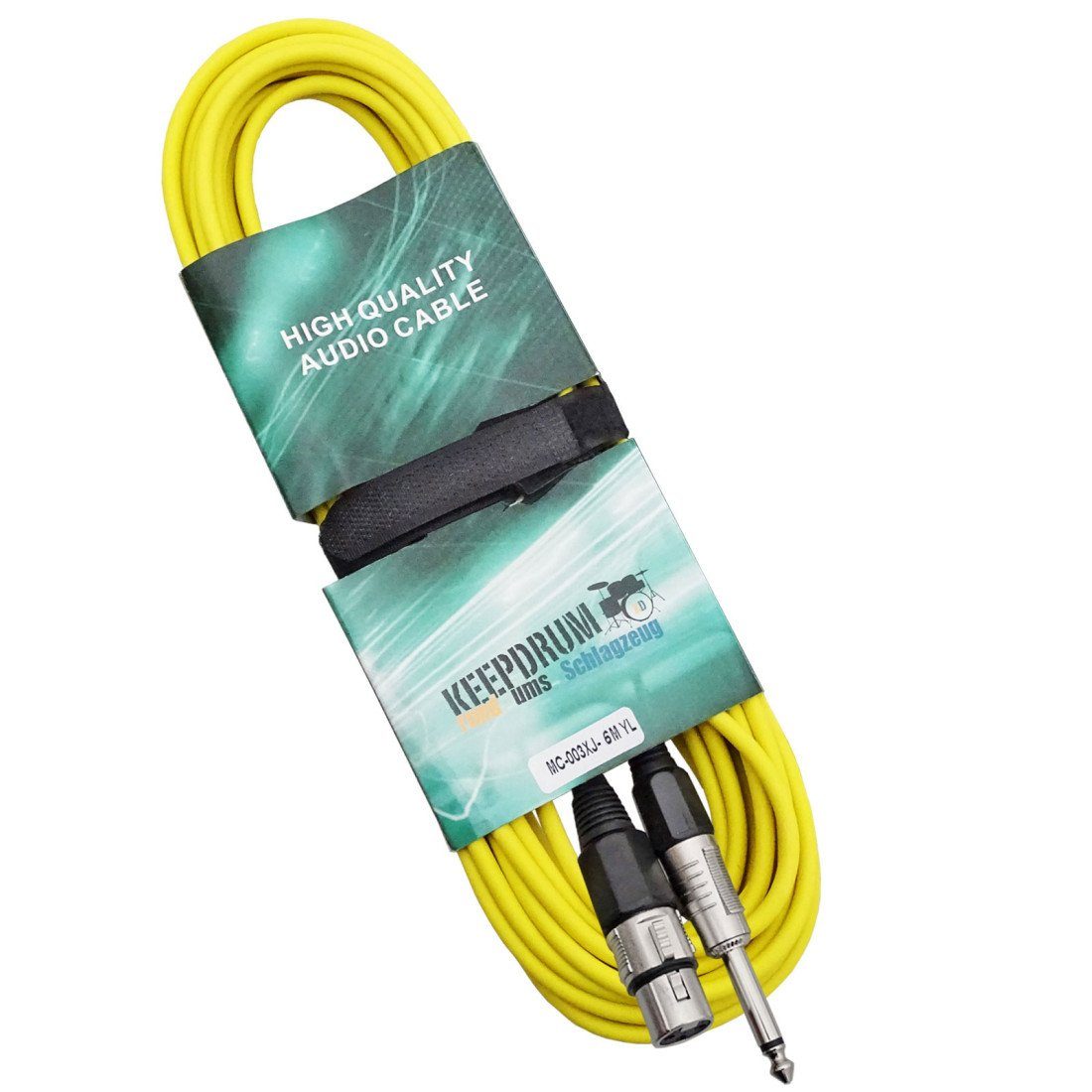 keepdrum keepdrum MC003XJ 6m Mikrofonkabel Gelb Klinke-XLR Audio-Kabel, (600 cm), Klinke-XLR-Kabel Gelb 6 m