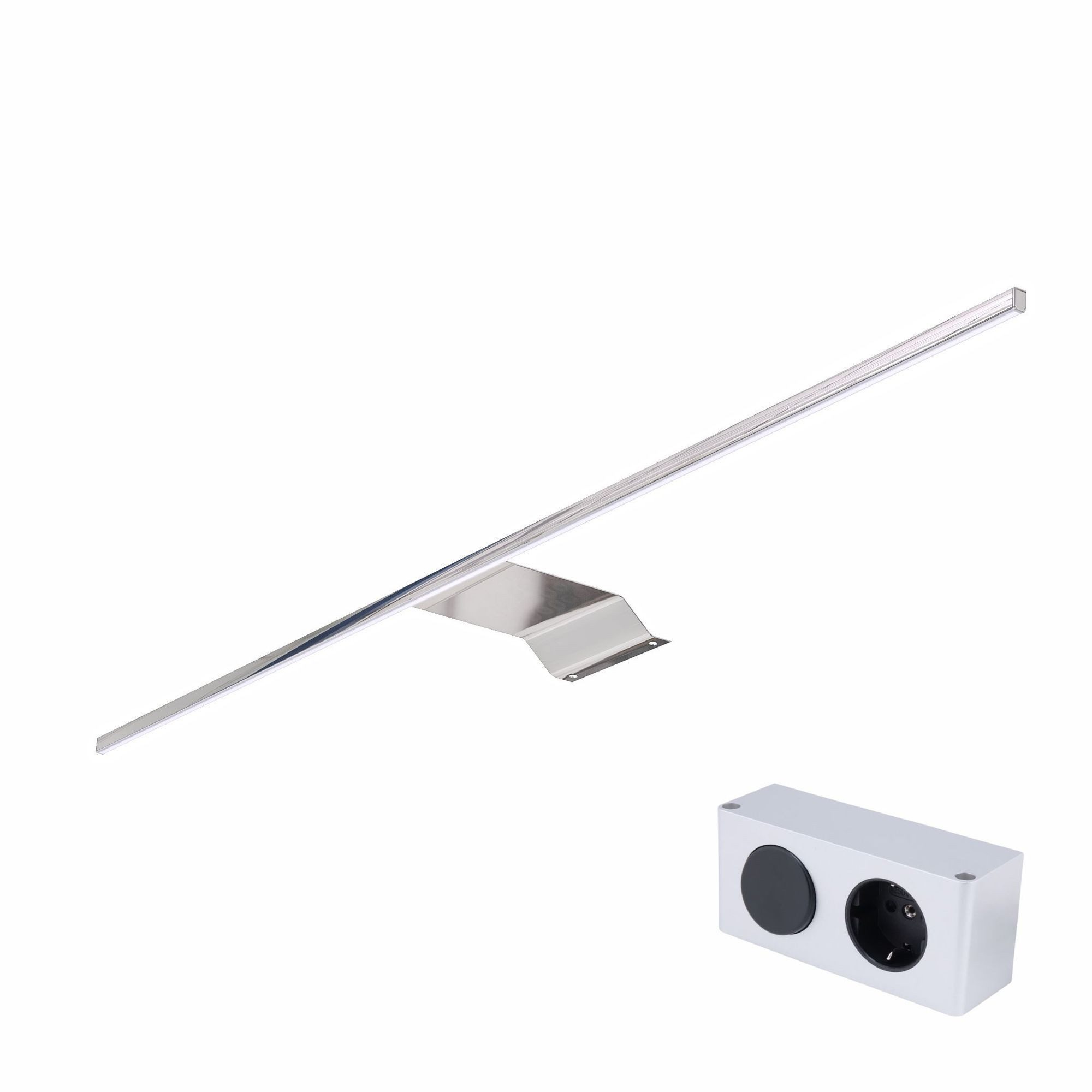 kalb Aufbauleuchte Eloria LED Spiegelschrankleuchte mit Energiebox 12VDC 230V Neutralweiß, an der Energiebox, Neutralweiß