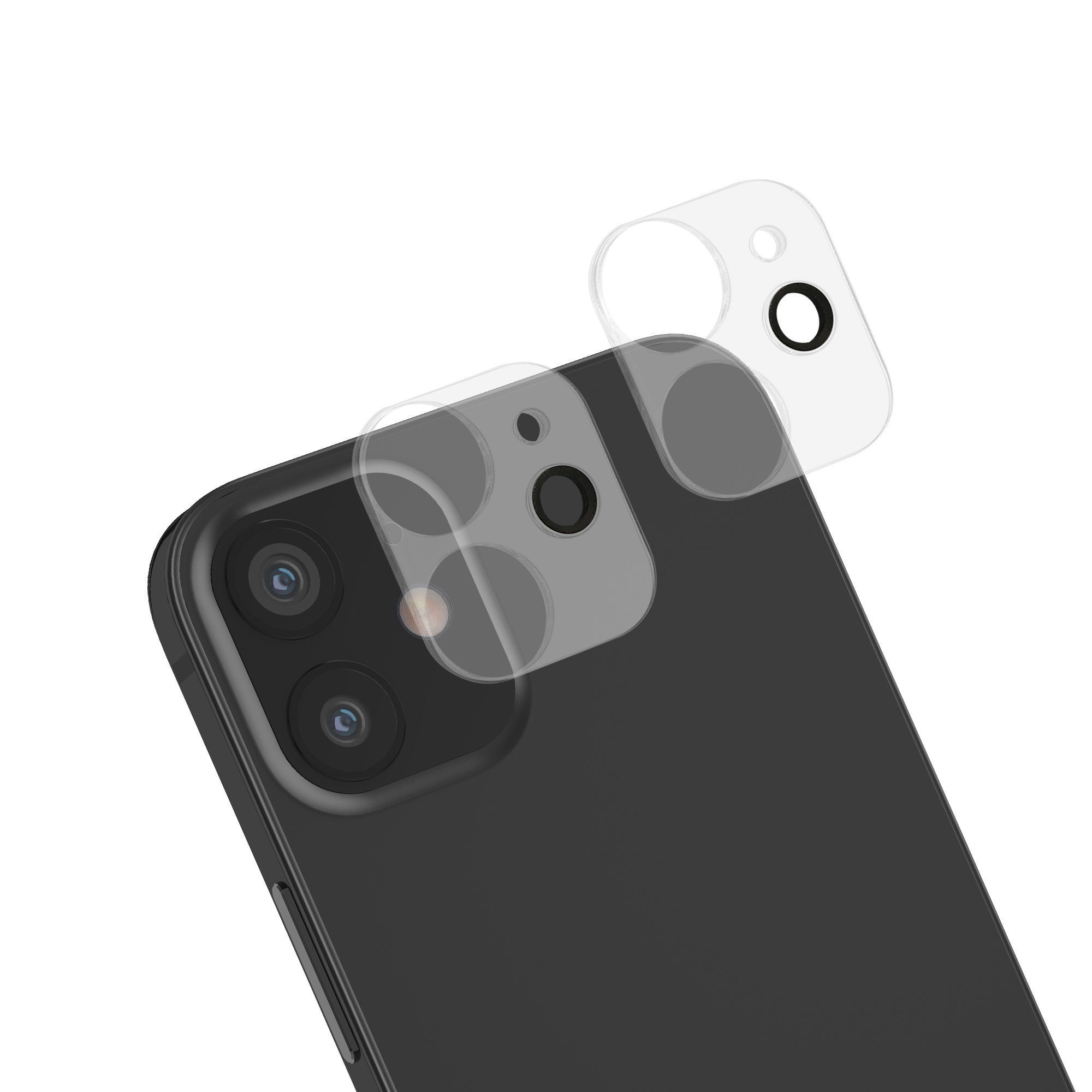 kwmobile Schutzfolie Glas Handy Kameraschutz für Apple iPhone 12 mini,  Transparentes Schutzglas Set für Smartphone Kamera
