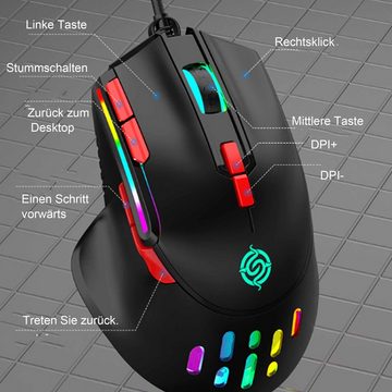 KINSI Mechanische Maus,Maus,PC Maus,Kabellose Maus,Gaming-Maus Gaming-Maus