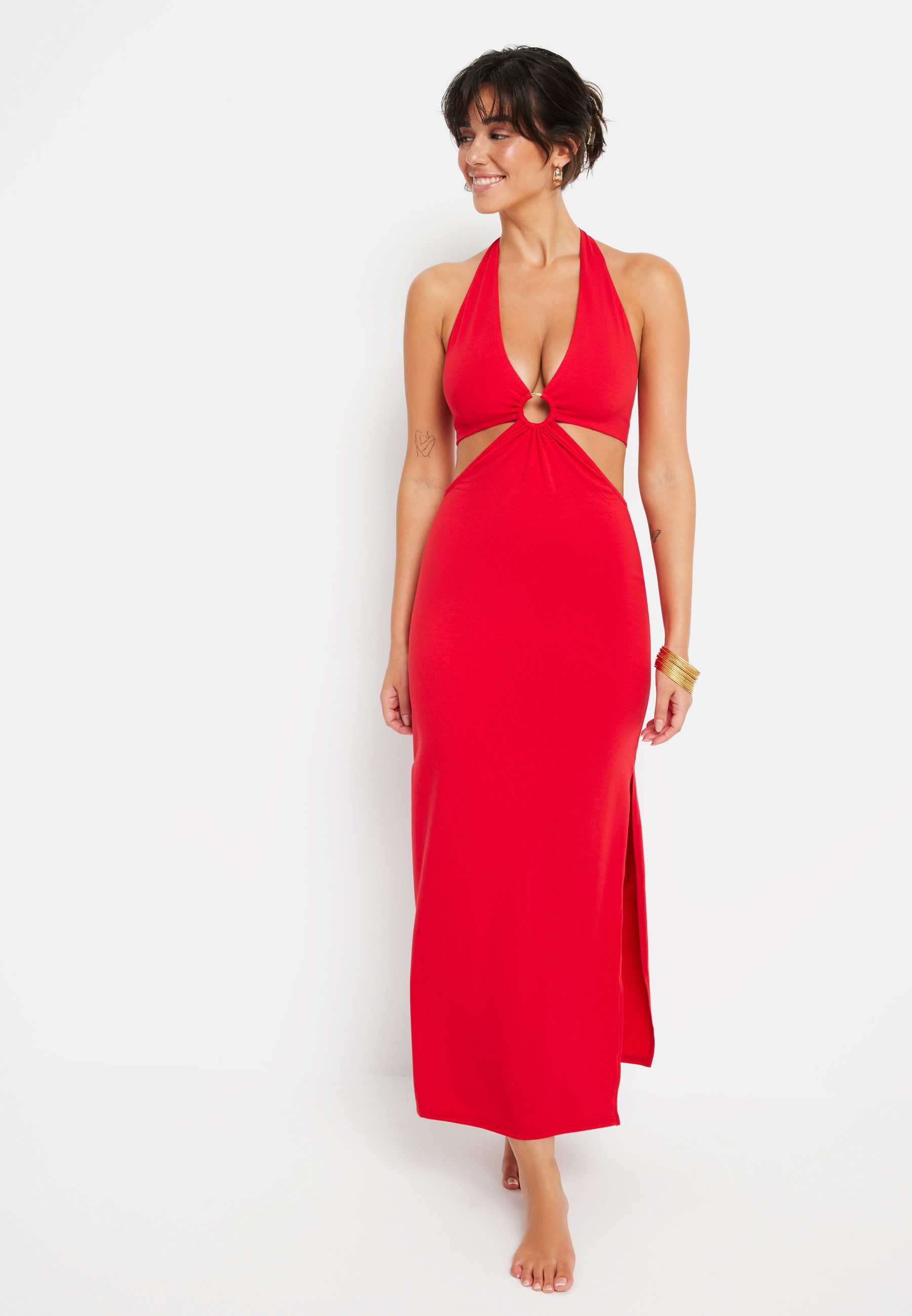 LSCN by LASCANA Neckholderkleid mit Cut-outs, Maxikleid