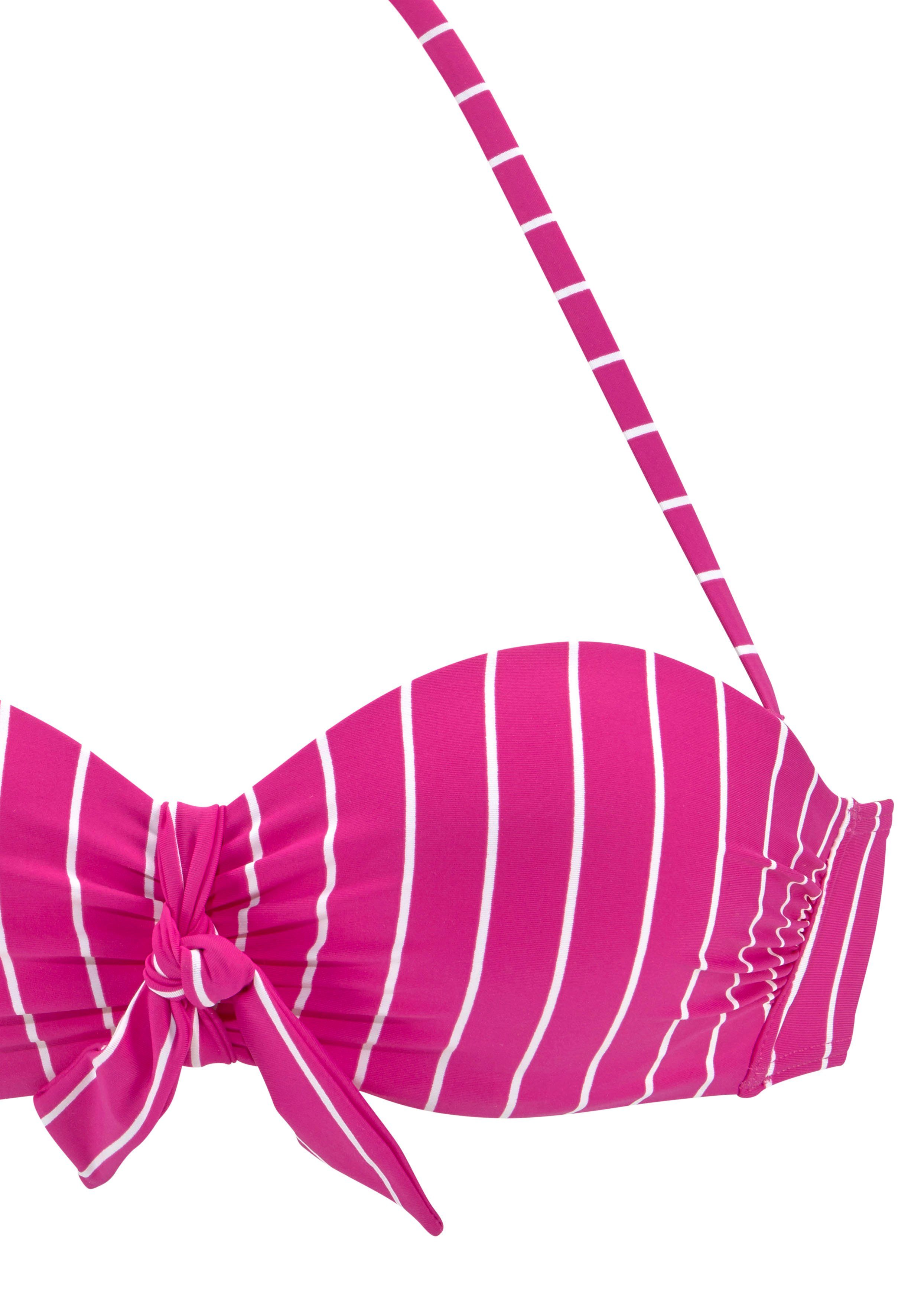 beere-creme Bügel-Bandeau-Bikini Top Vivance mit am Zierschleife