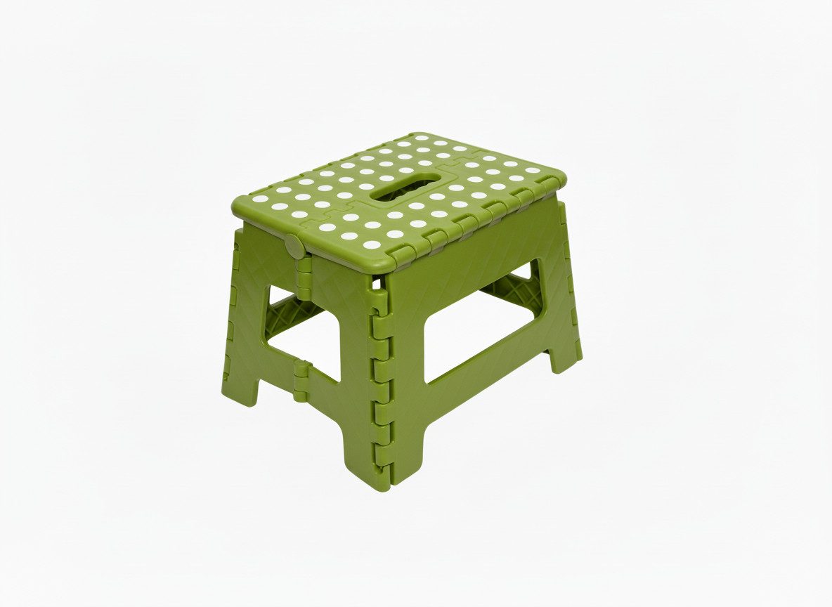 HH-Haushalt Klapptritt Klapphocker, Klapptritt 22 cm für Kinder faltbar bis 150 kg Grün