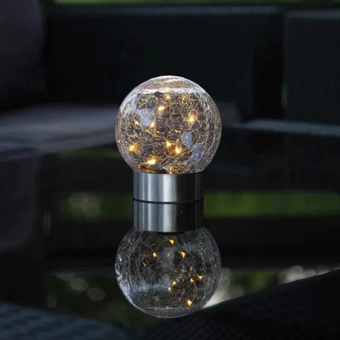 STAR TRADING LED Solarleuchte Glory 3-in-1 Edelstahl Silber, LED fest integriert, Warmweiß