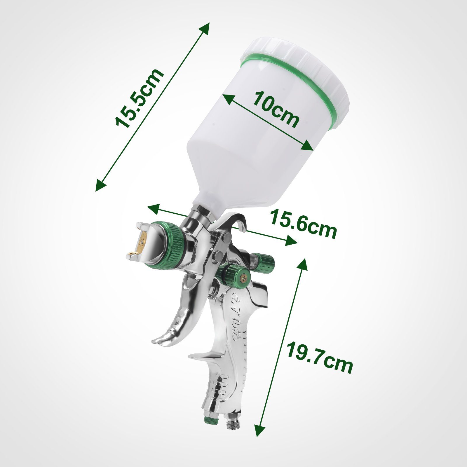 Lospitch Farbsprühgerät HVLP l/min 140 Farbsprühgerät 1,4/1,7/2,0mm Lackierpistole