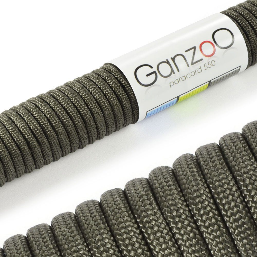 Ganzoo Paracord 550 Seil / Typ III / Tarngrün Seil