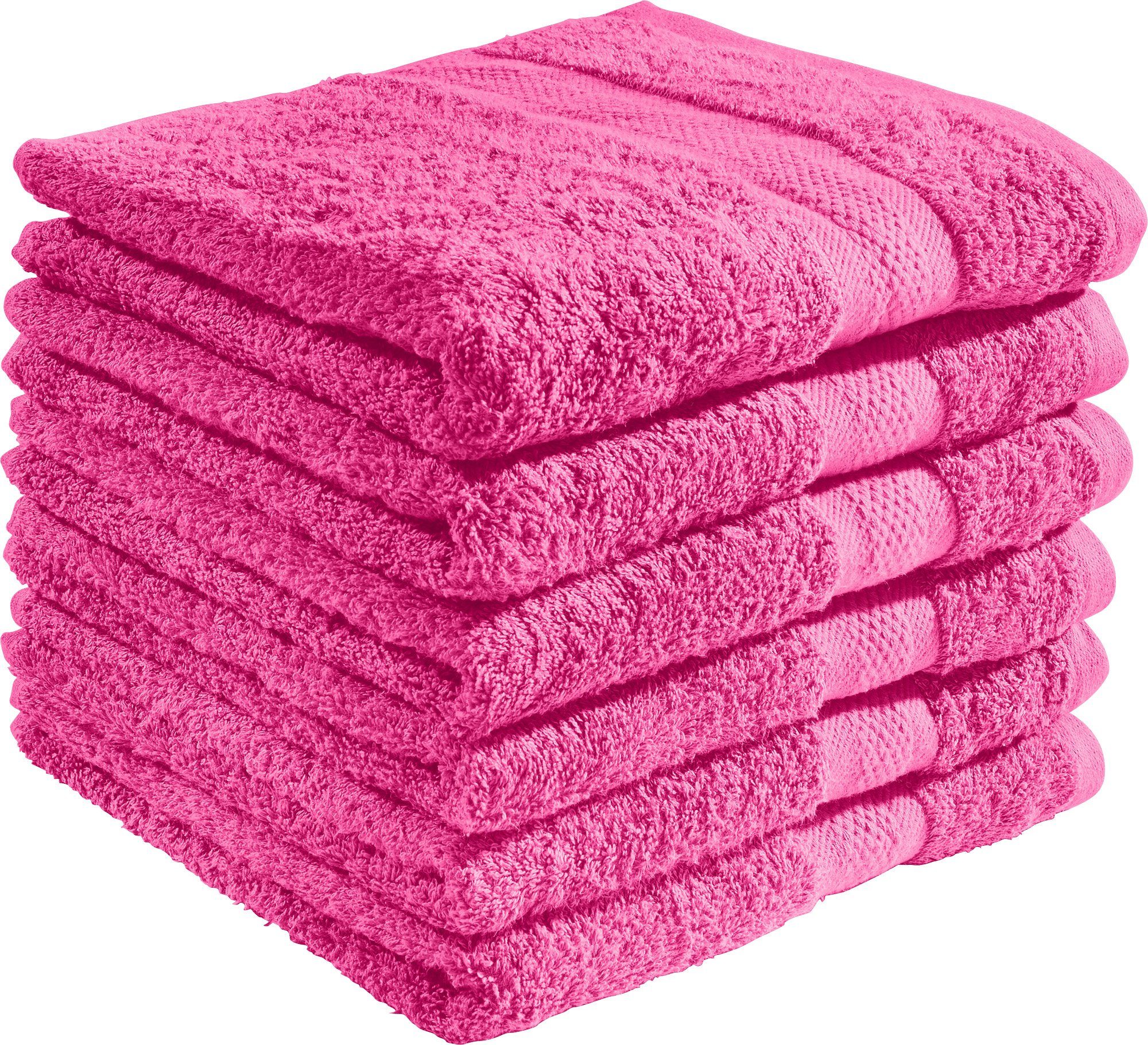 REDBEST Handtuch Handtuch "Chicago" 6er-Pack, Frottier (6-St), Walk-Frottier Uni pink