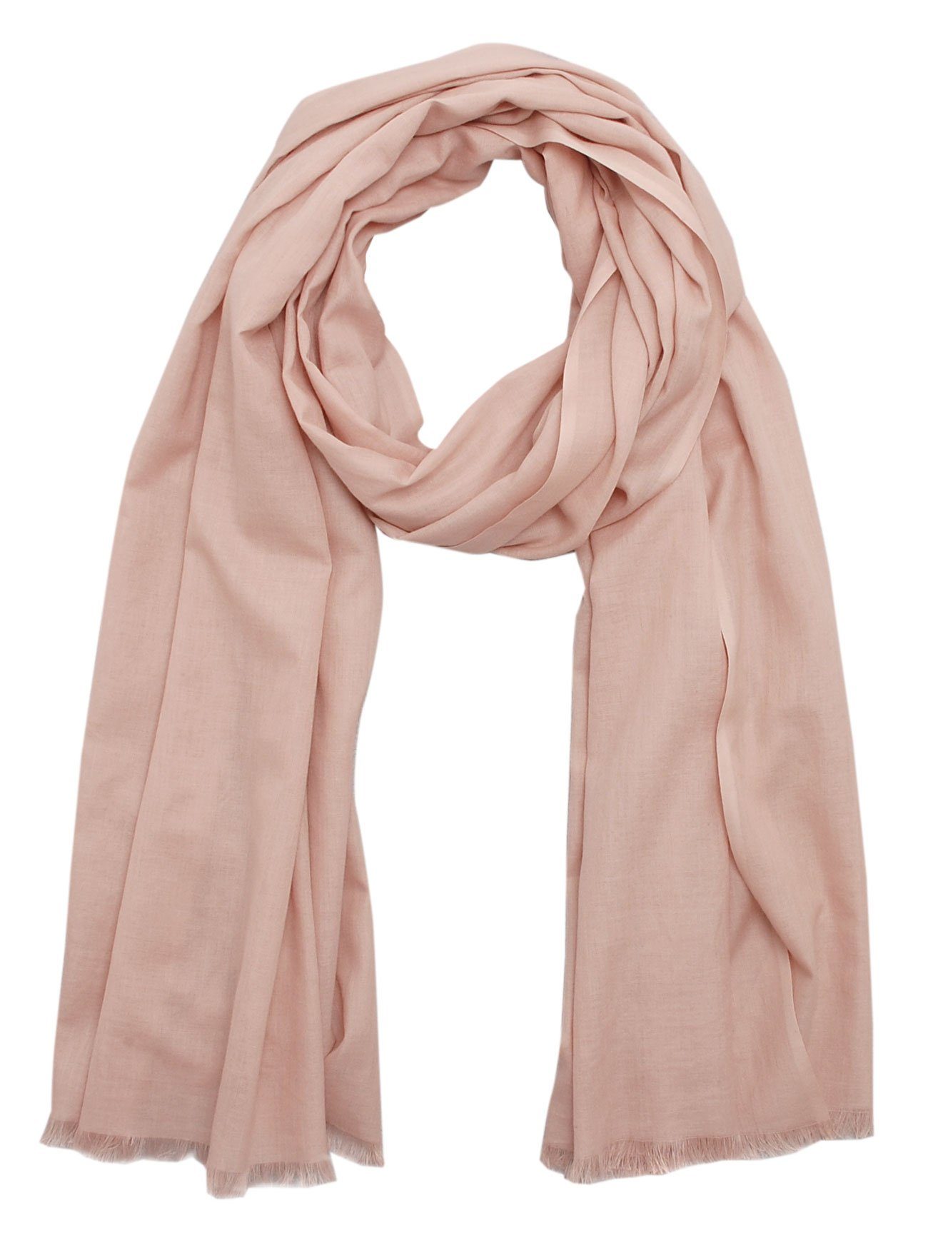 Bovari Schal Damen-Schal aus 100% gekämmter Bio-Baumwolle - handgewebt, - leicht, atmungsaktiv, dünn - Sommerschal in XL Größe 180x70 cm rosa / smoke rose