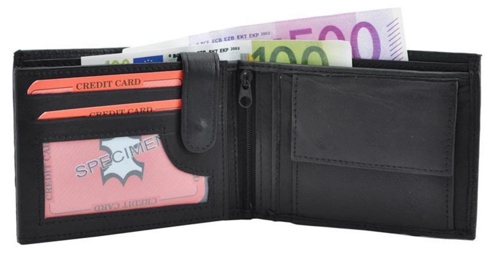 Geldbörse RFID Protect Geldbörse Nappa Leder Scheintasche mit Reißverschluss (1-tlg)