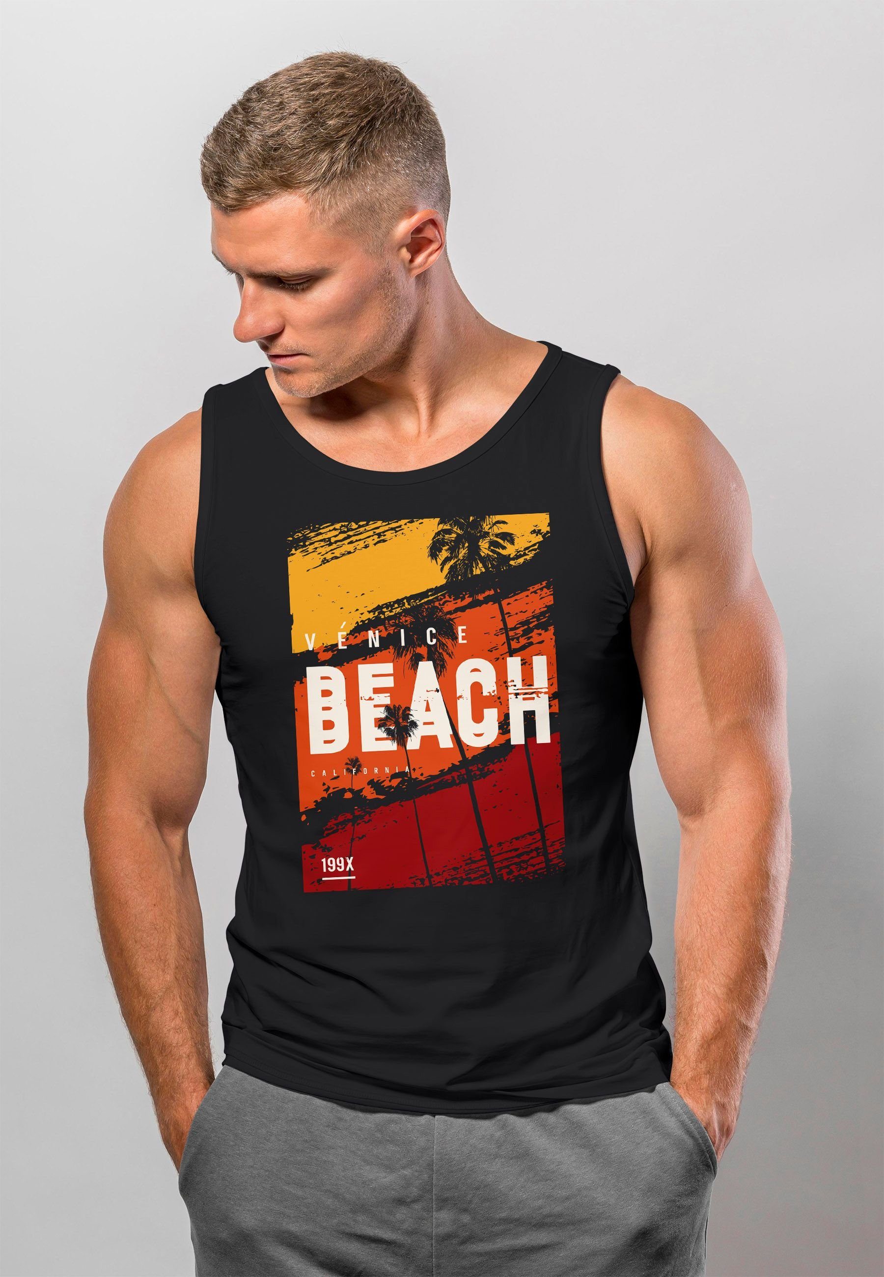 Neverless Tanktop Herren Tank-Top Sommer Venice Beach Surfing Motiv Aufdruc günstig online kaufen