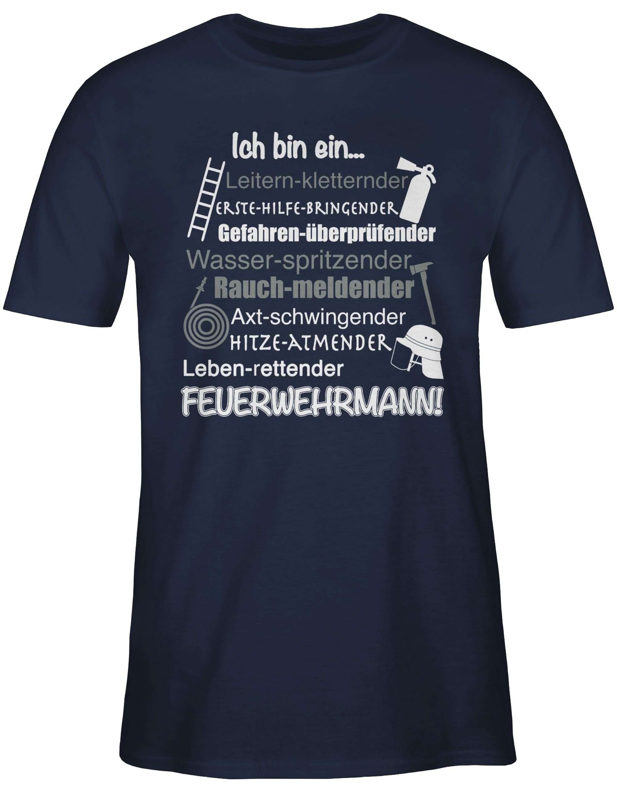 ein bin Navy Shirtracer Ich 2 ... Blau Feuerwehr Feuerwehrmann! T-Shirt