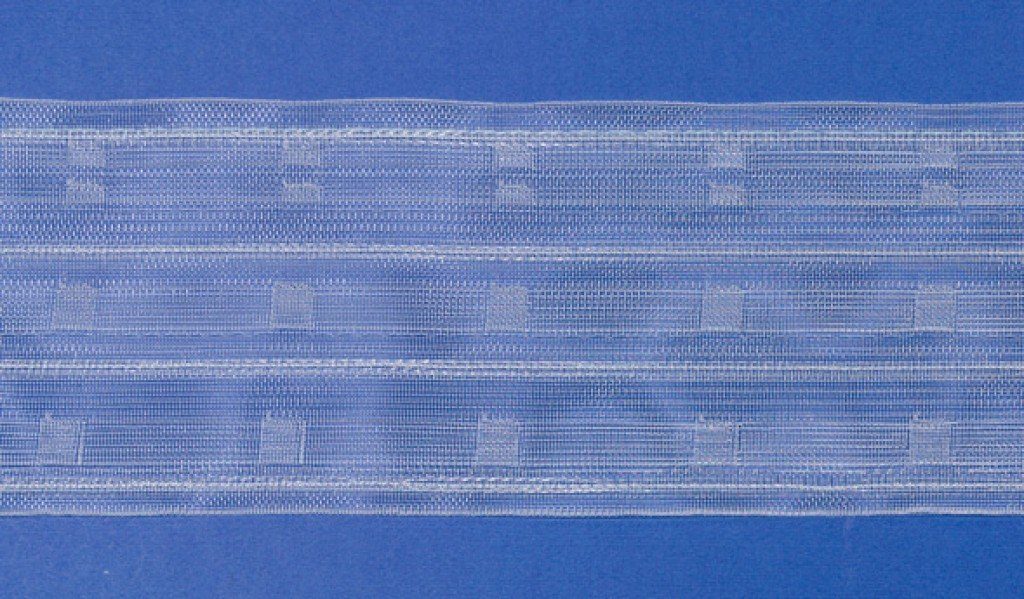 Gardine Bleistiftfalten, Gardinenband, Farbe: Vorhang/ - 5 transparent rewagi, Breite: Meter 100mm Verkaufseinheit: L050, 