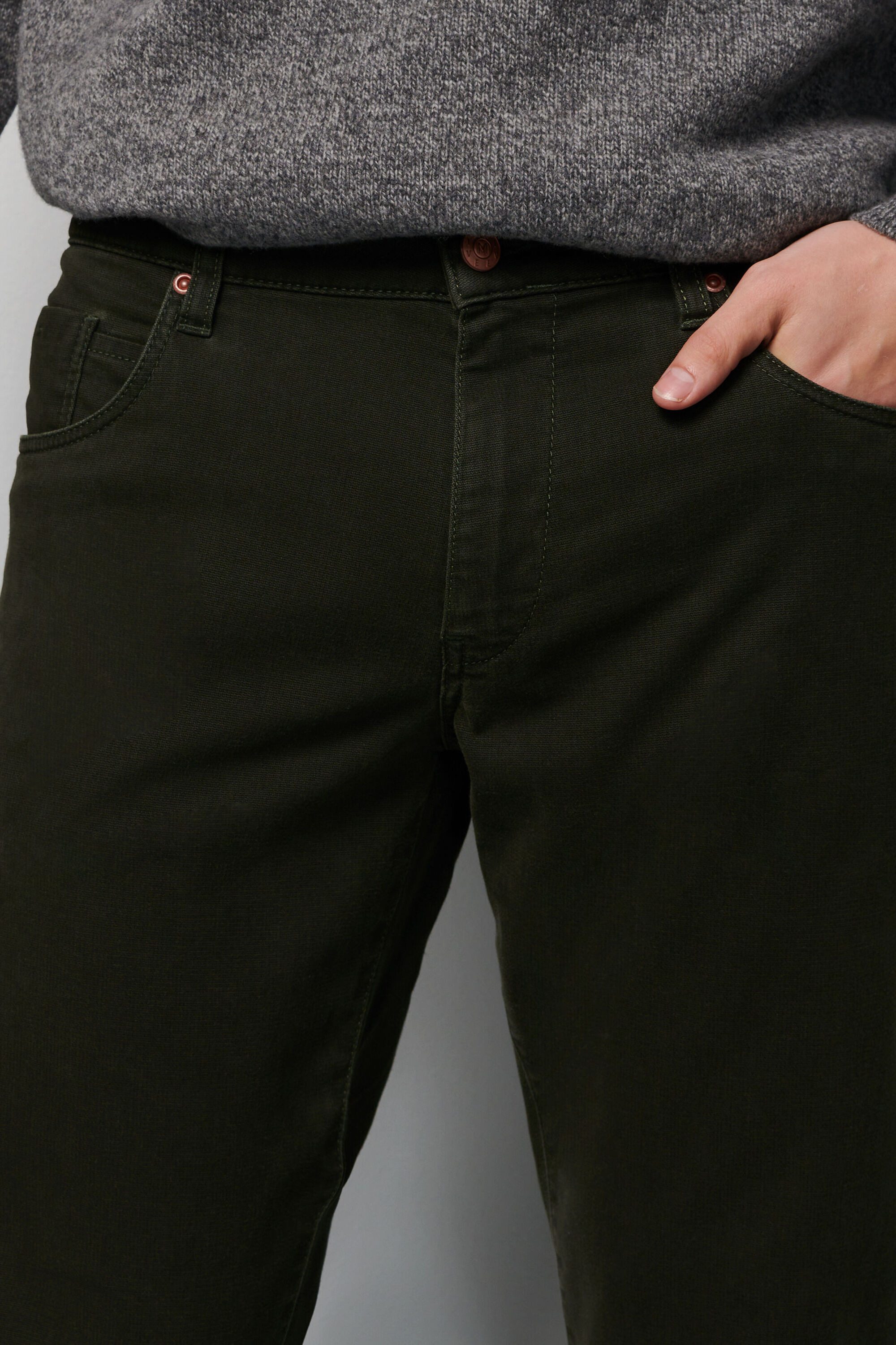 MEYER Chinos Five-Pocket-Hose M5 Slim im unifarbenen Design