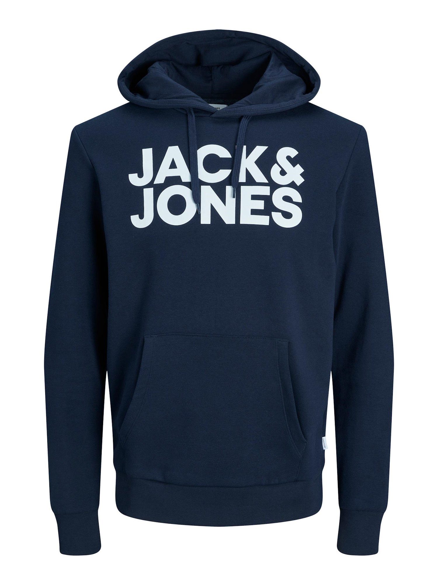 Hoodie JJECORP Sweater SWEAT Hoodie Pullover & LOGO LP Jack Jones Sweater Blazer Navy (1-tlg)