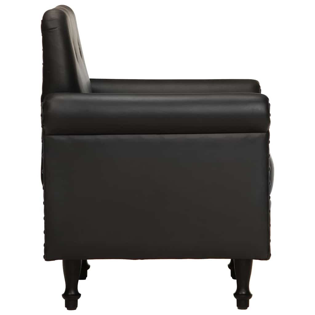 vidaXL Sessel Sessel Schwarz Echtleder (1-St)