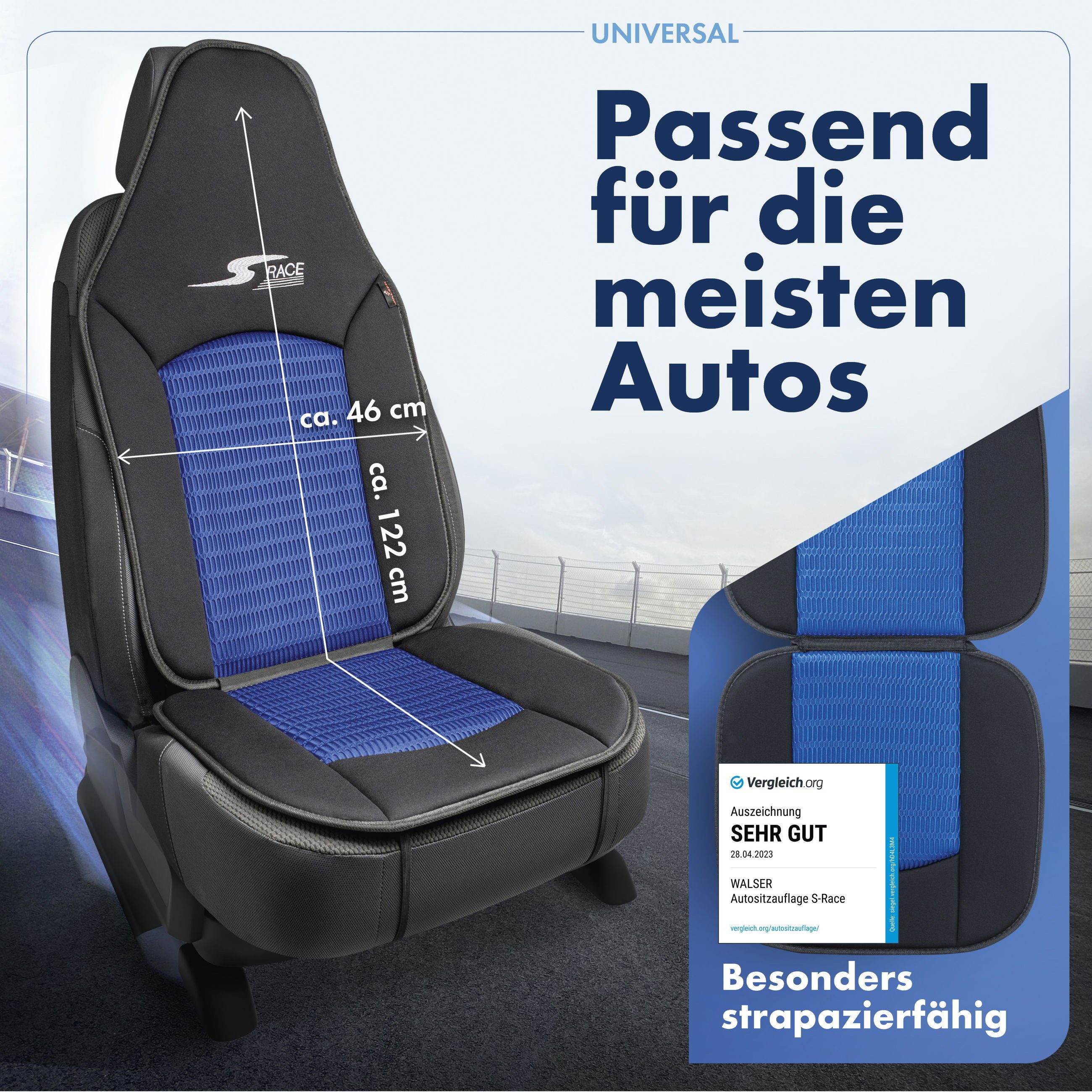 CarComfort Autositzauflage Sitzaufleger S-Race Pilotensit, 1 Stück, 1-tlg. – Bild 4 von 5