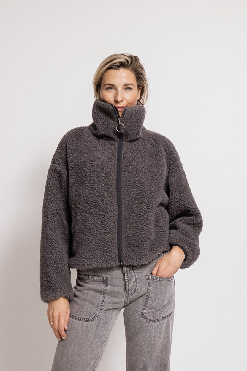 Zhrill Kurzblazer ZIRA Fleecejacke im Casual Stil, bequeme Passform, XXL-Kragen