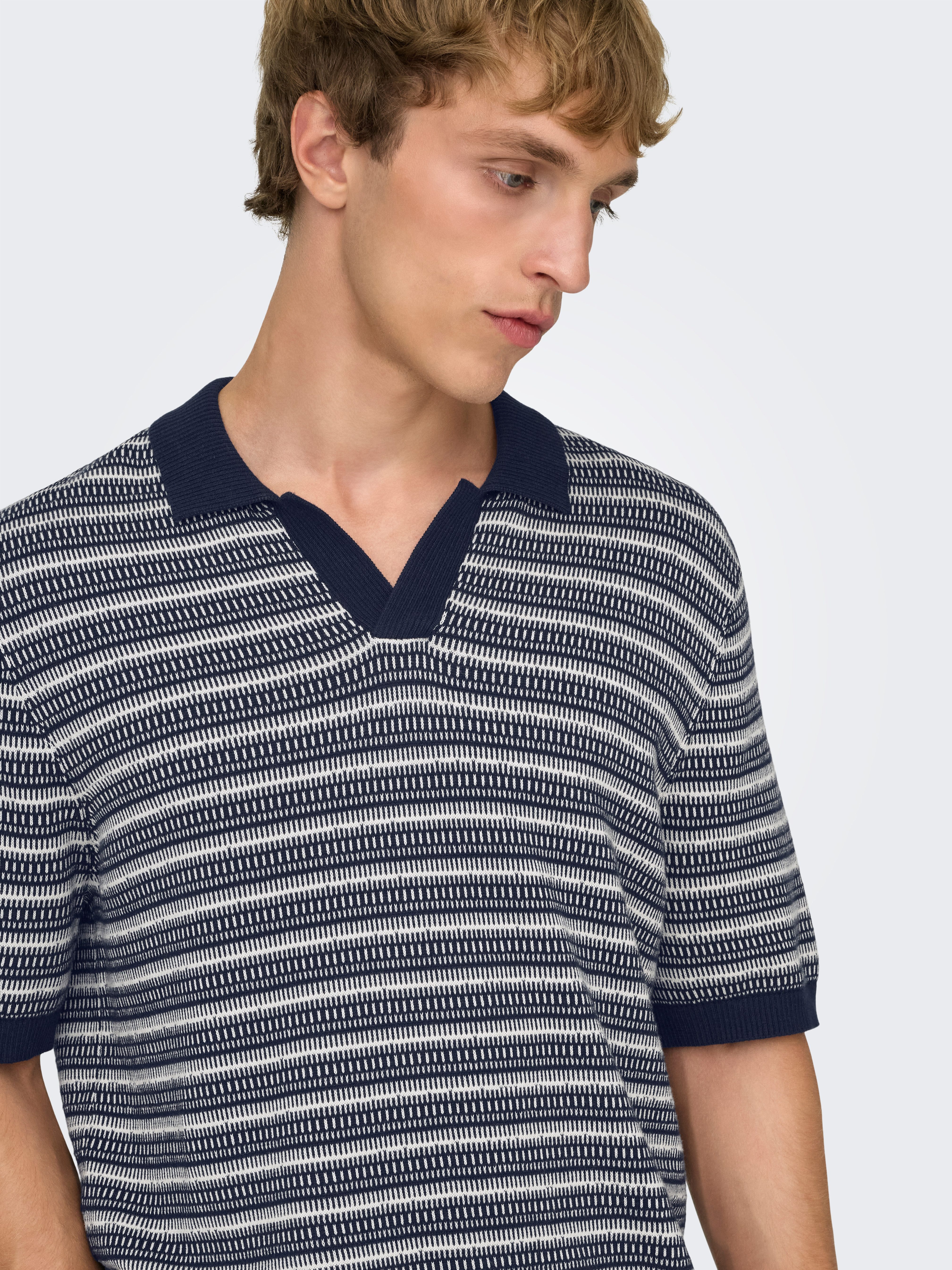 ONLY & SONS Polokragenpullover ONSTILO REG SS SPLIT NECK KNIT NOOS Baumwolle, regular fit