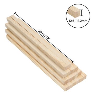 Belle Vous Kantholz Holzstäbchen Set - 30 cm x 12,6 mm, Quadratische Holzstäbchen (25 Stk) - 30 cm x 12,6 mm