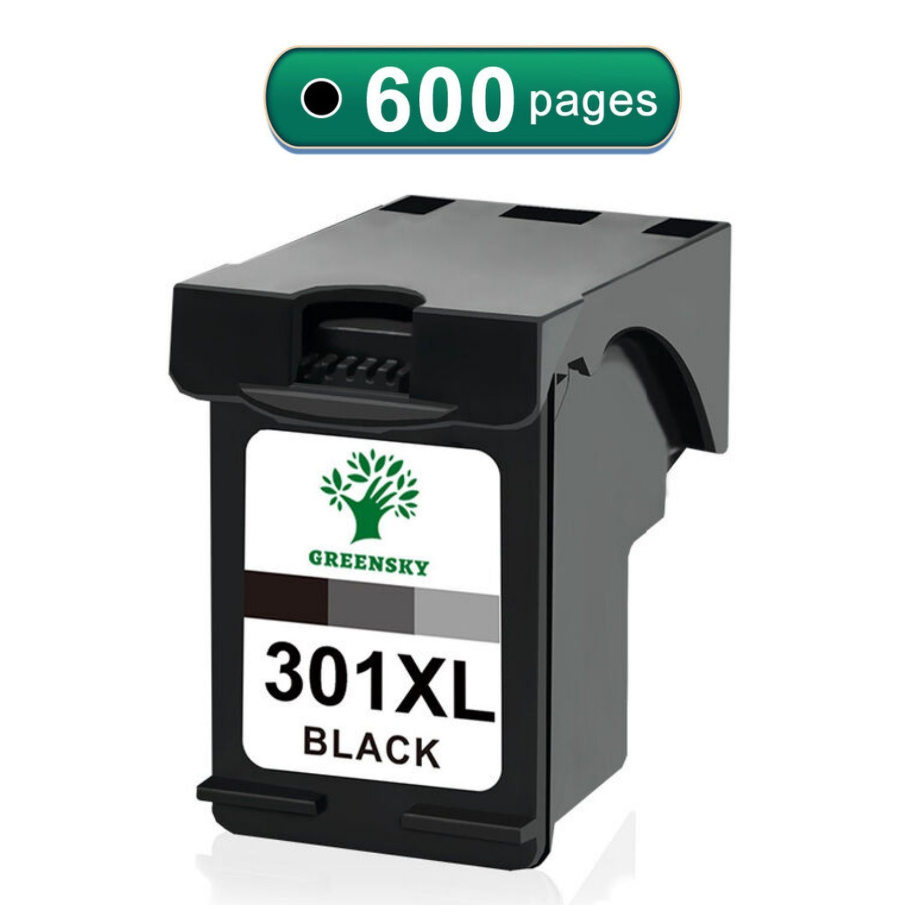 Greensky 301 Druckerpatronen schwarz für HP 301 XL Tintenpatrone (HP Envy 4500 4502 4503 4504 4507 4508 5530 5532 5534 5536, HP Officejet 2620 2622 2624 4630 4632 4634 4636)