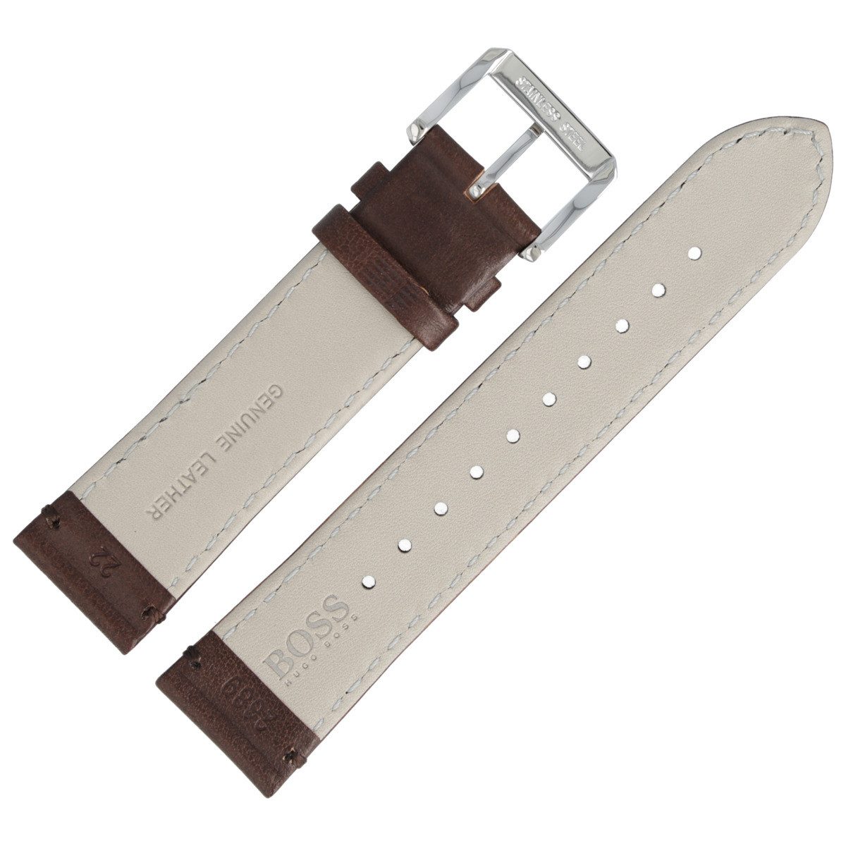 BOSS Uhrenarmband 22mm Leder Braun 659302689
