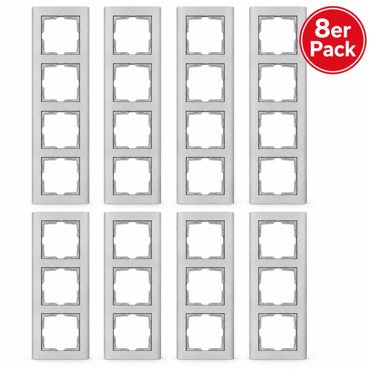 Kopp Abdeckrahmen 8X Aufputz Schalter Steckdose Mehrfachrahmen Schalterrahmen Rahmen, Vierfachrahmen Aufputz Rahmen Steckdosenrahmen Abdeckung