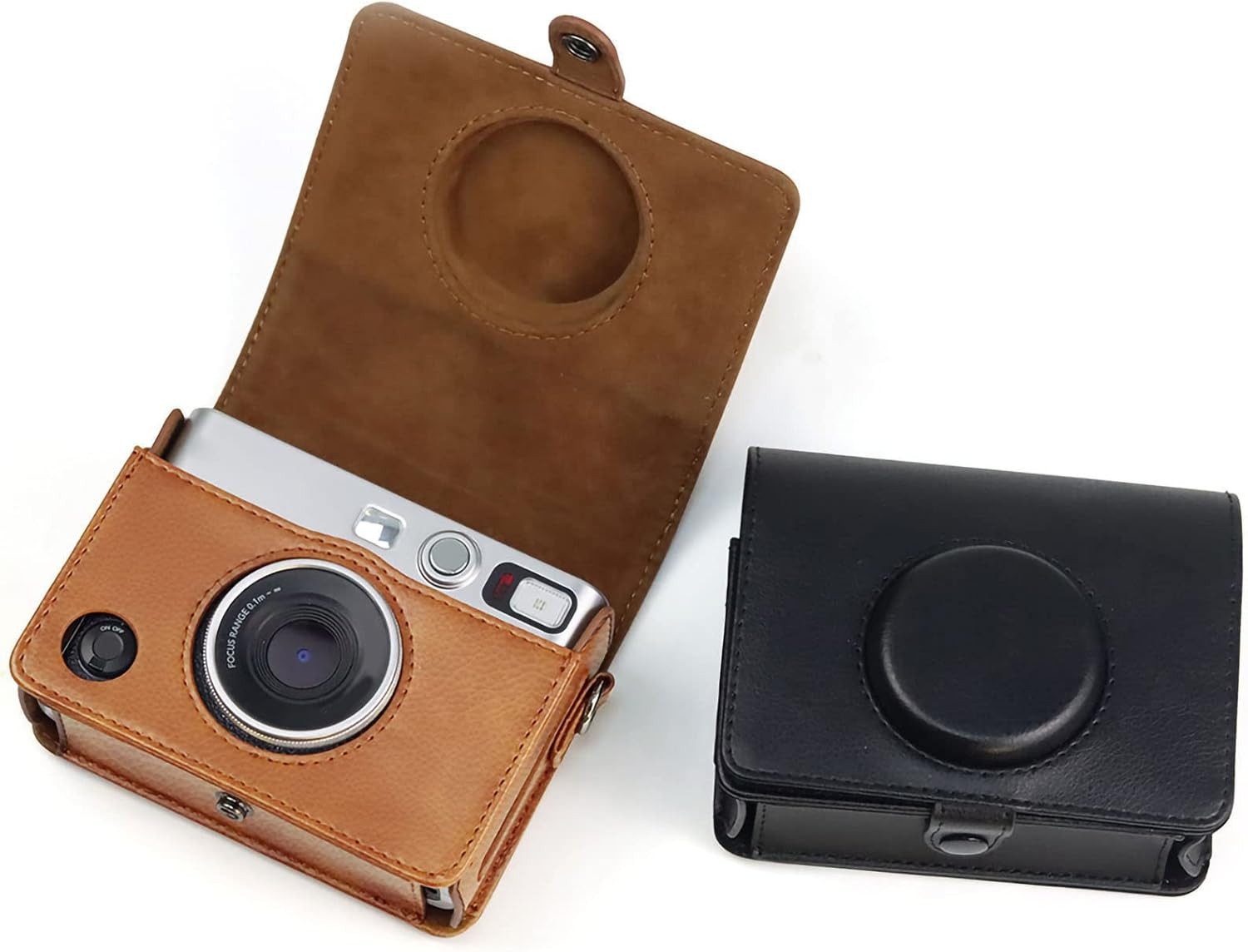 FELIXLEO Fototasche Retro Kameratasche PU Leder Schutzhülle für Digitalkamera Braun (1-tlg)