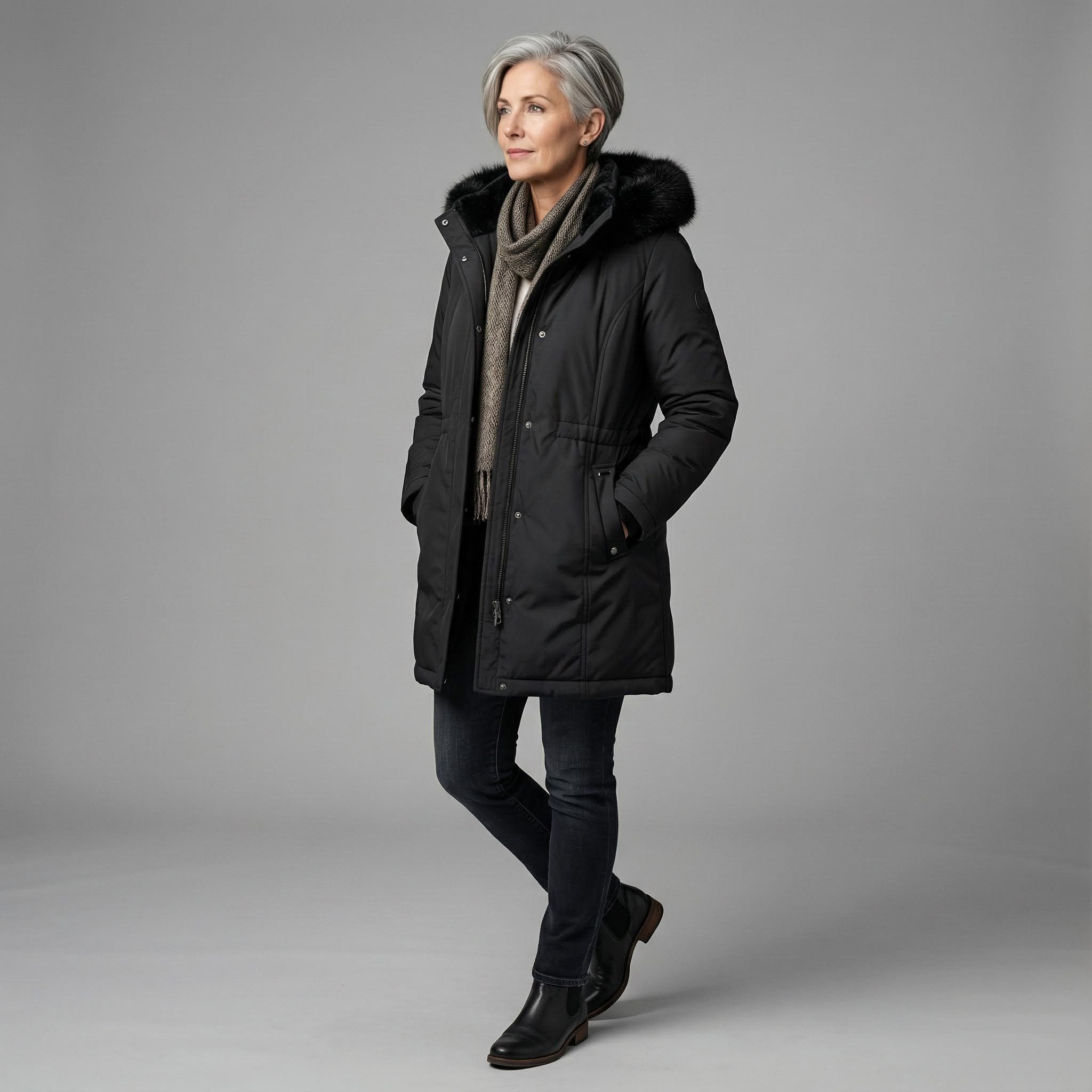 OriginalYou Kurzmantel Damen Kurzmantel Parka mit Teddyfell gefüttert auch in großen Größen erhältlich