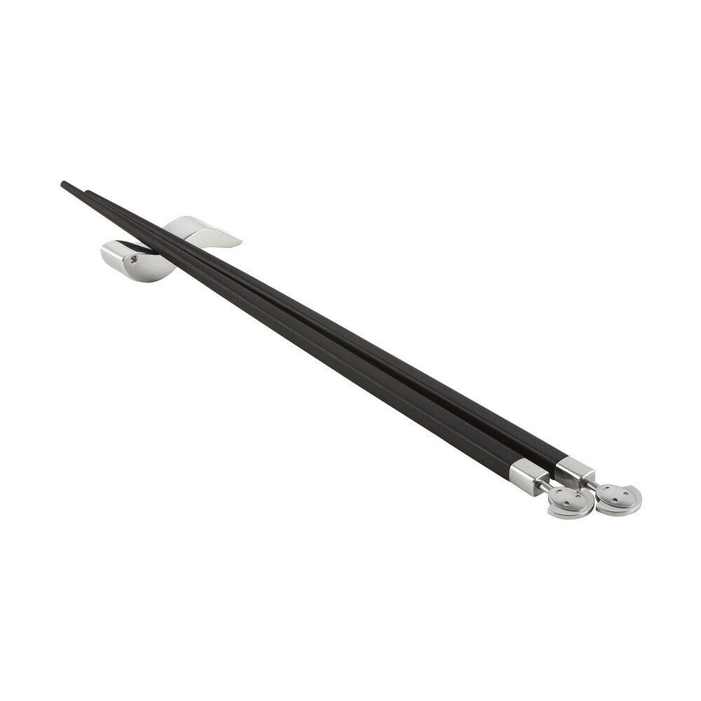Alessi Essstäbchen Essstäbchen Anna Stick 3-tlg. Ebenholz, Essstäbchen Anna Stick, 3-tlg., 24,00cm, Stahl, natur
